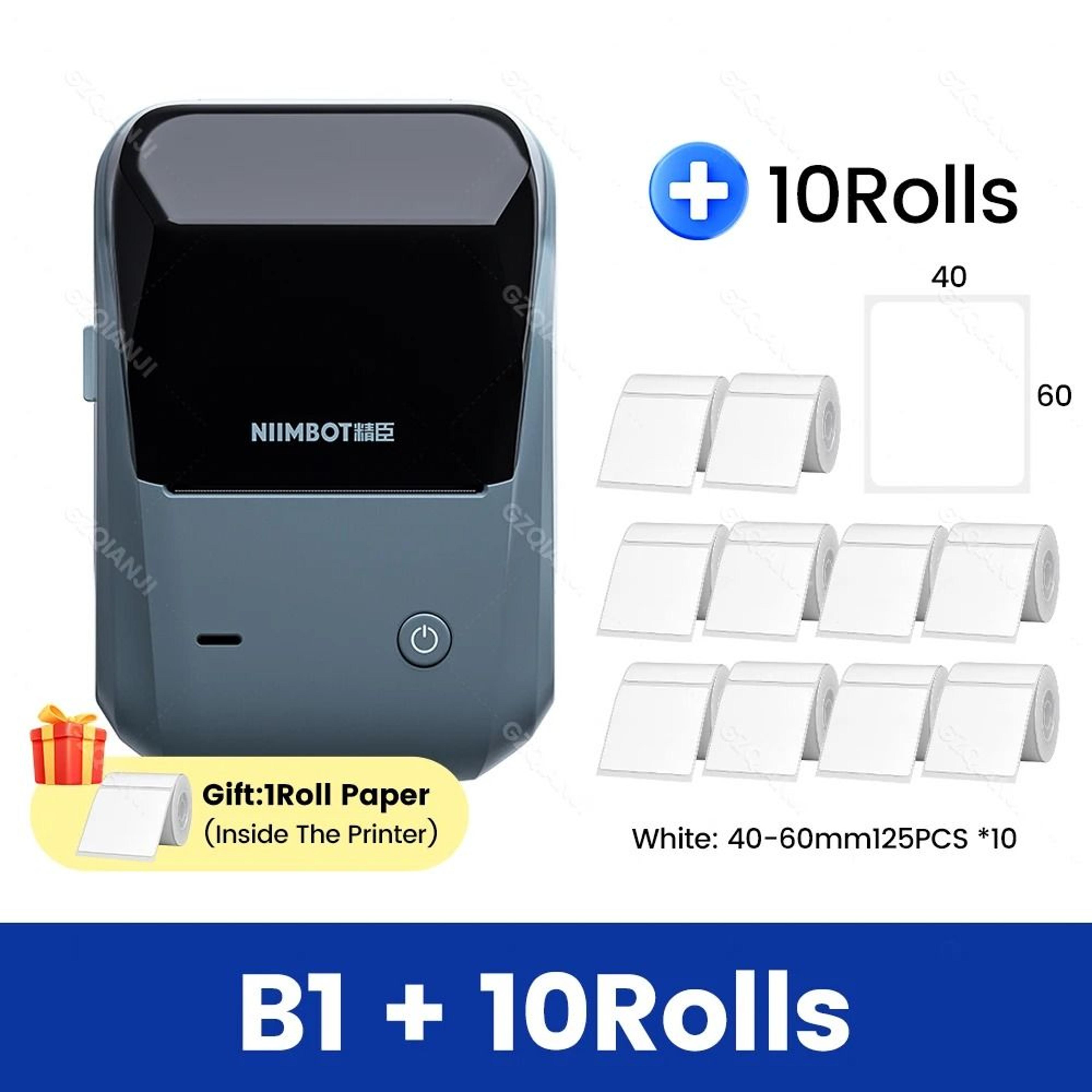 NIIMBOT B1 Portable Wireless Thermal Label Printer Bundle With Official Paper Rolls 9
