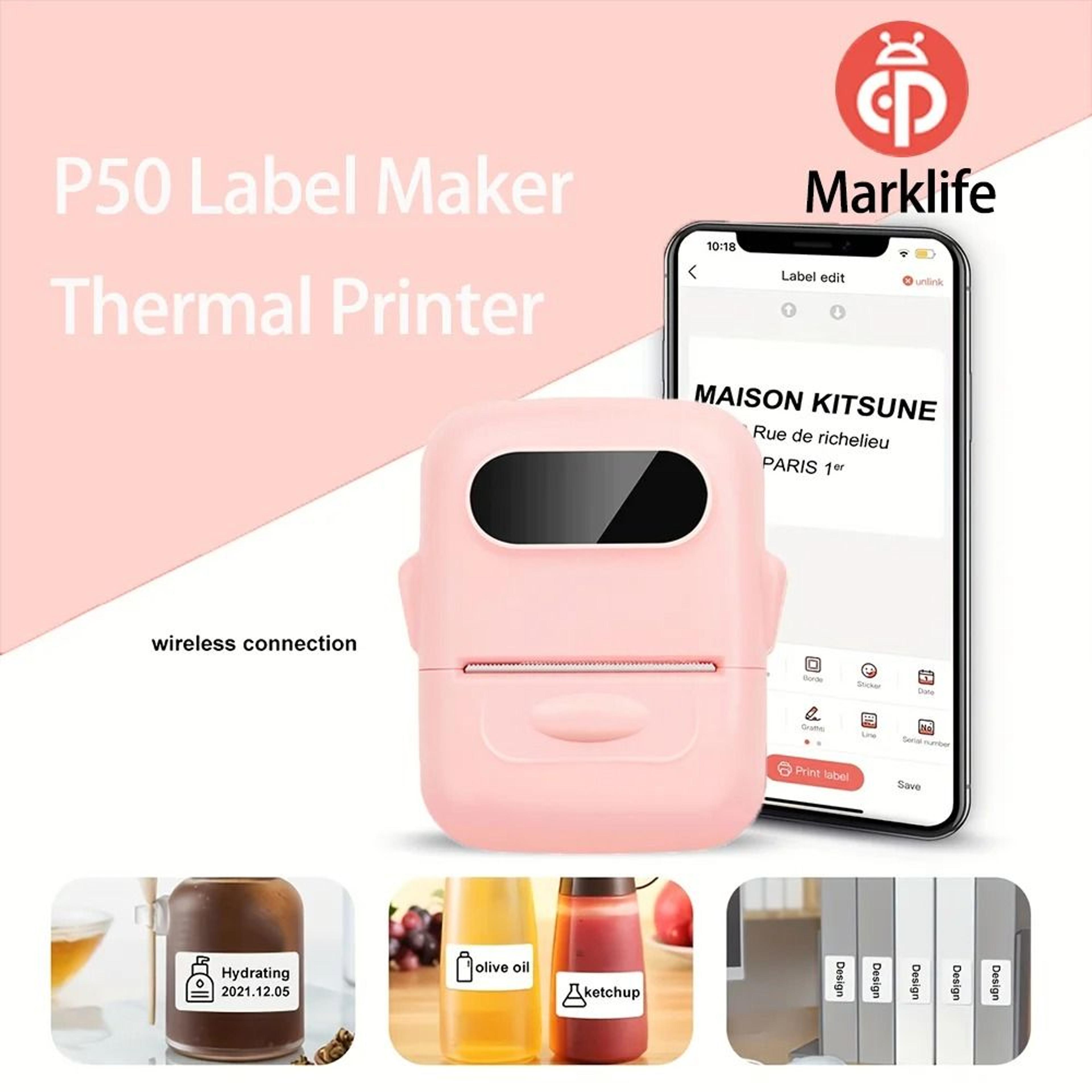 Marklife P50 Portable Mini Wireless Thermal Label Printer 0