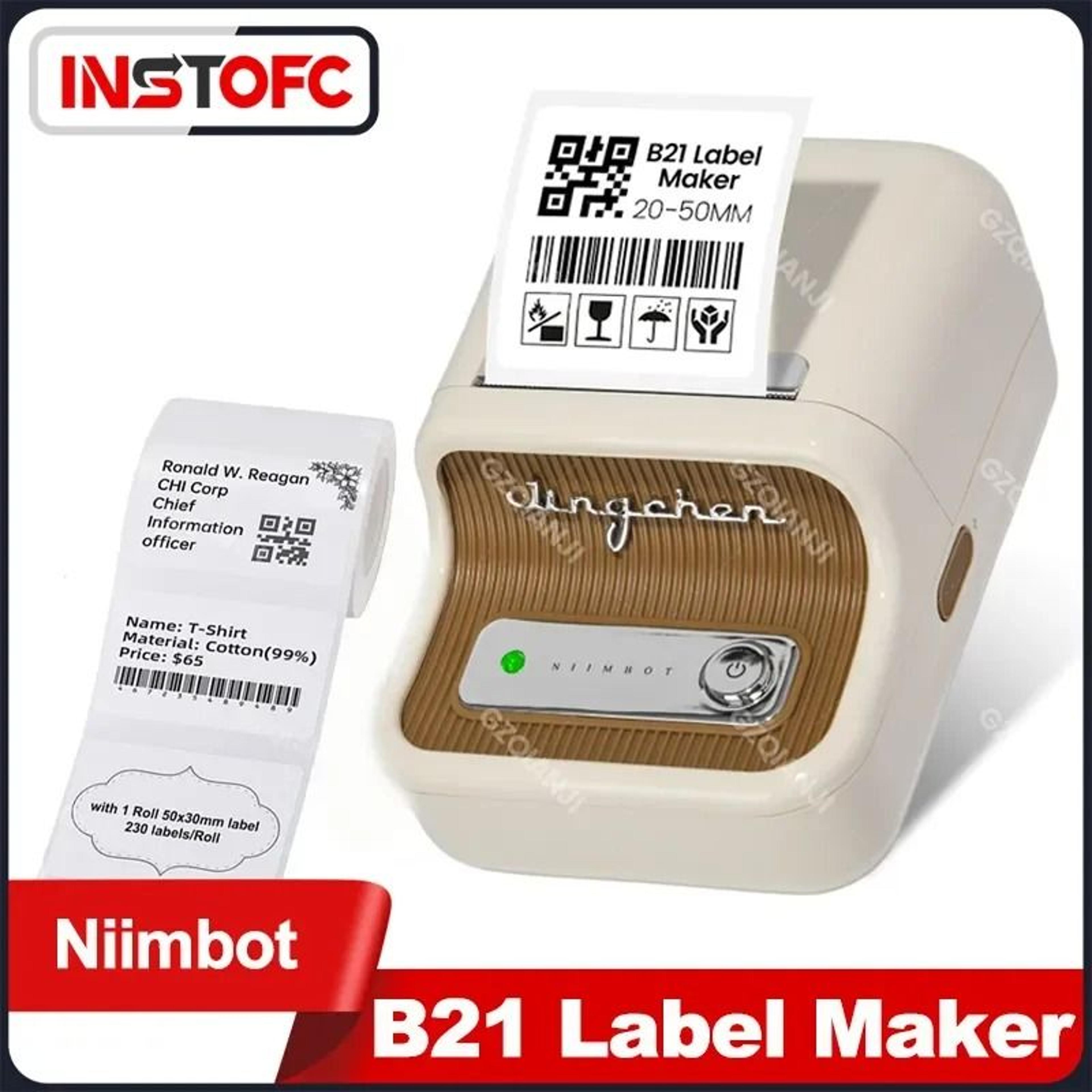 NIIMBOT B21 Portable Wireless Thermal Barcode  Jewelry Label Printer With Gift Tape 0