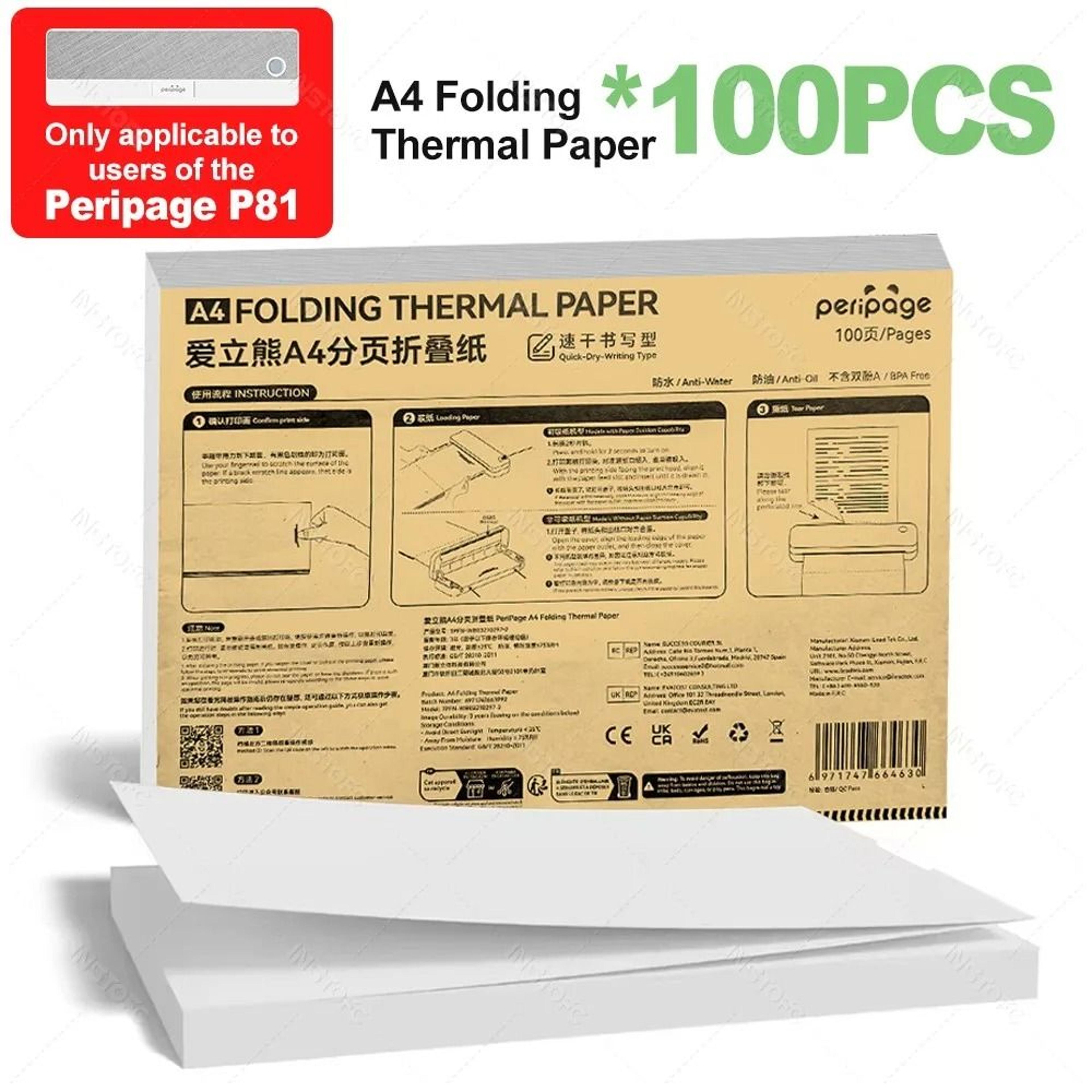 PeriPage A40 Mini Portable A4 Wireless Thermal Document  Tattoo Printer With Paper 6