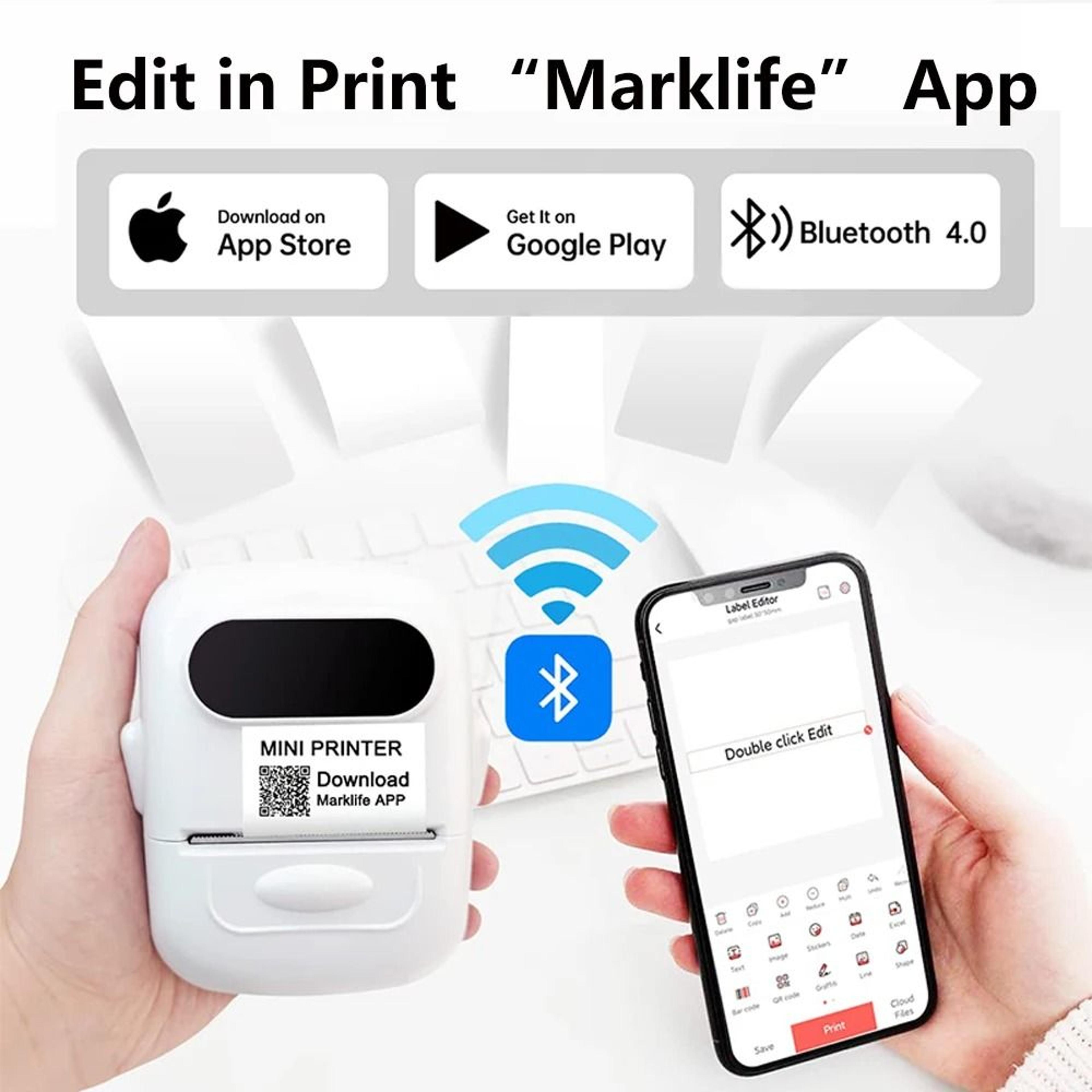Marklife P50 Mini Portable Thermal Label Printer  Sticker Maker 3