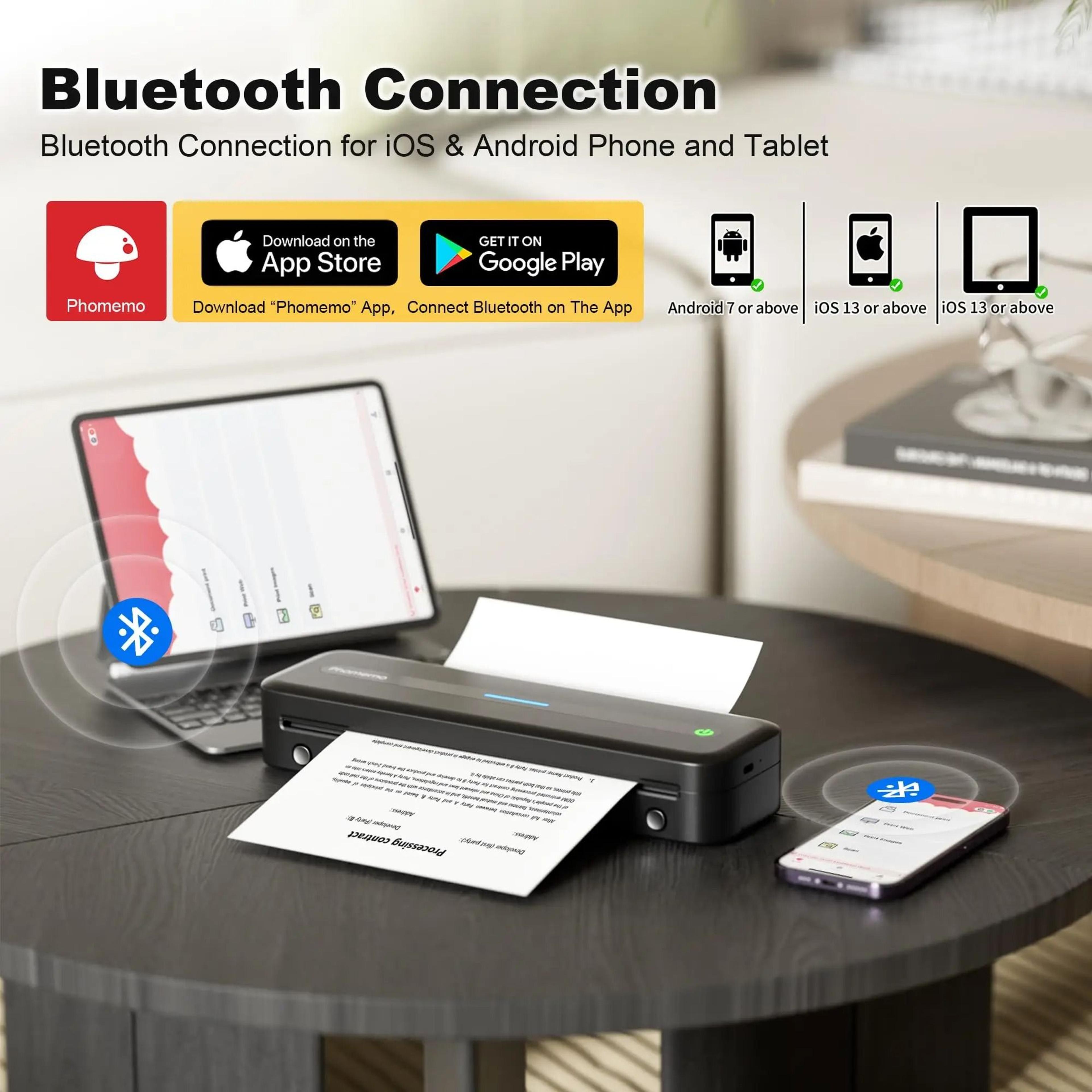 Phomemo M832 Portable Wireless Thermal Document Printer Supports 85 X 11  A4 2