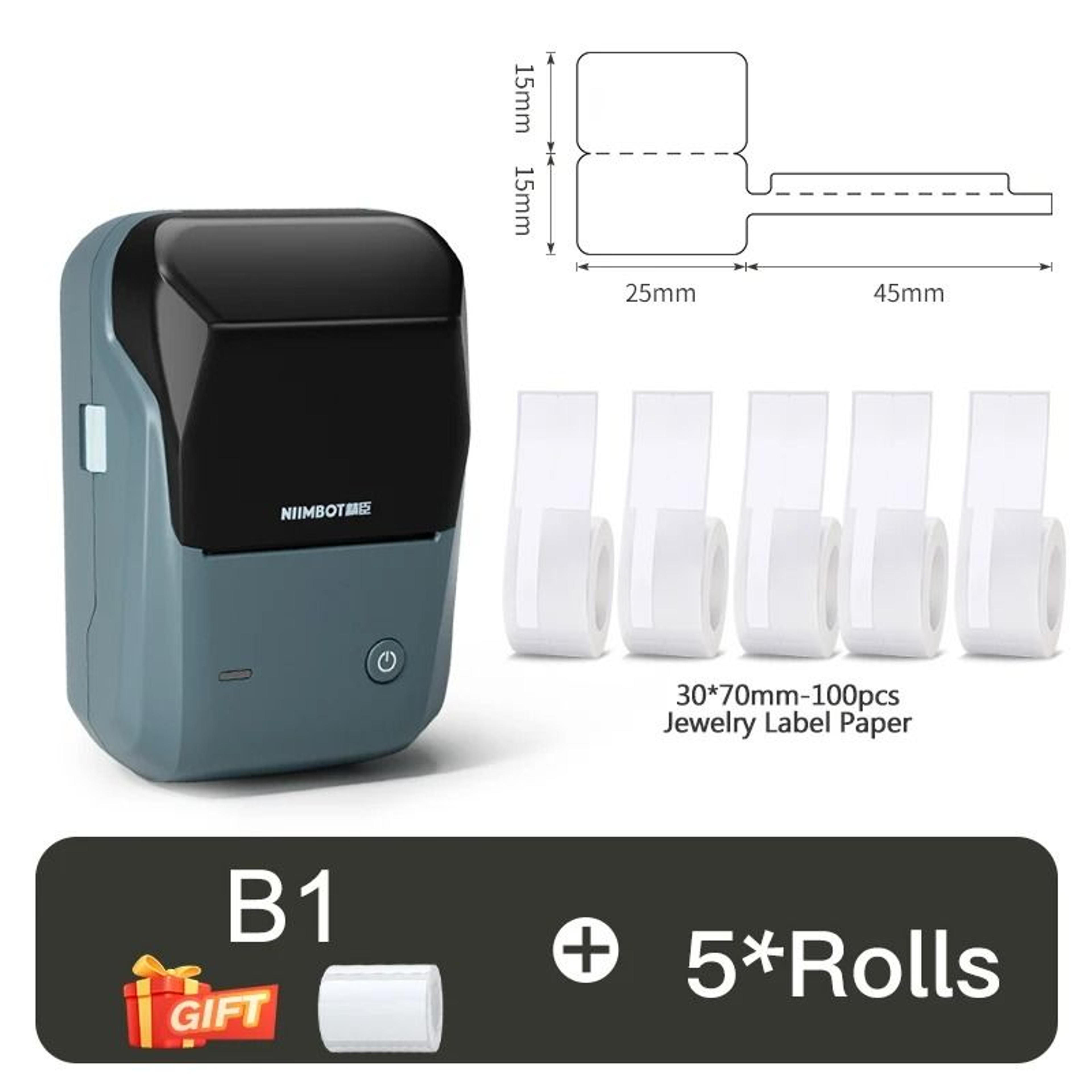 NIIMBOT B1 Portable Wireless Bluetooth Thermal Label Printer  Jewelry Sticker Maker 15