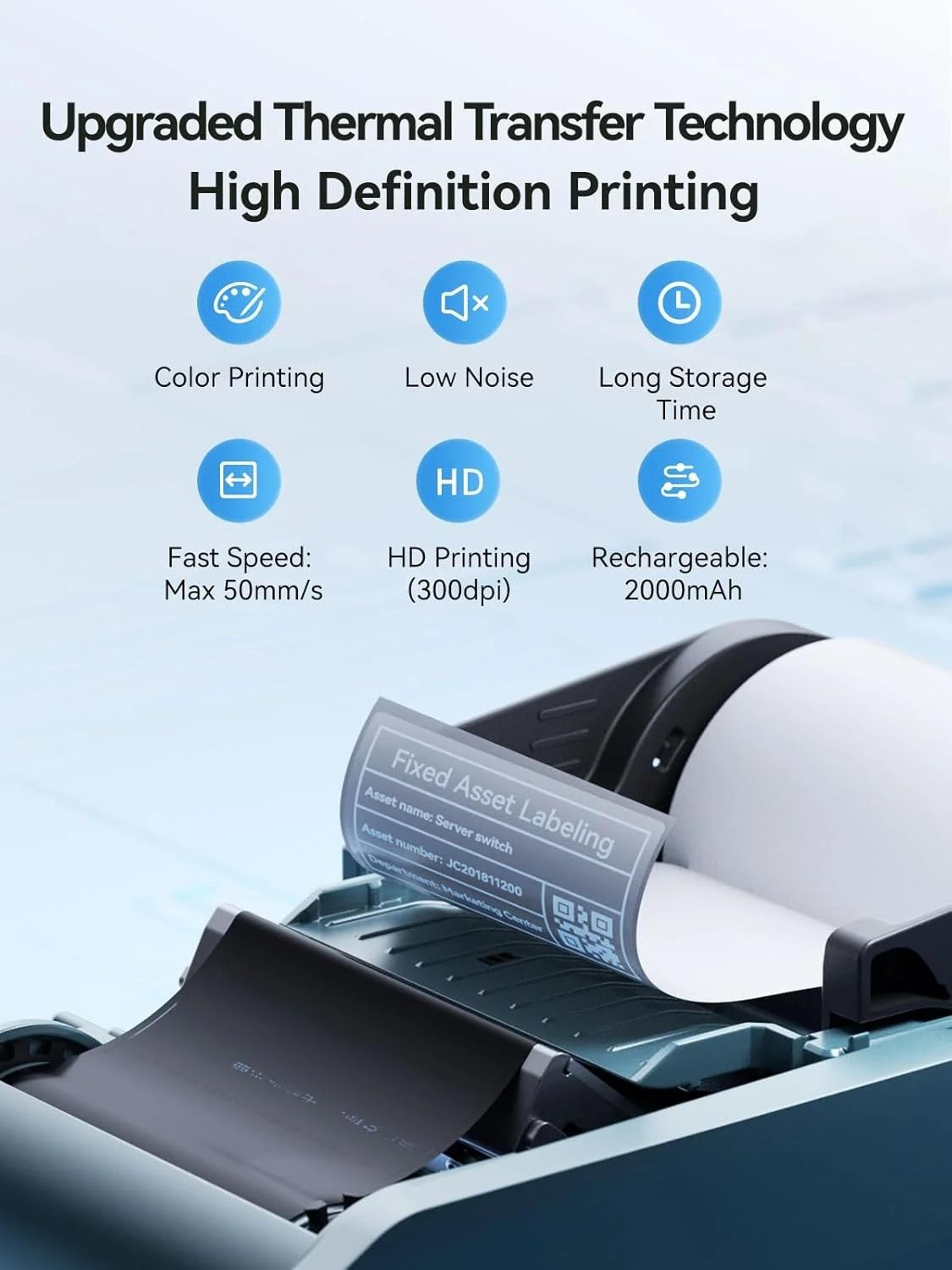NIIMBOT M2 300DPI Portable Thermal Transfer Label Printer  Apparel Tag Maker 4