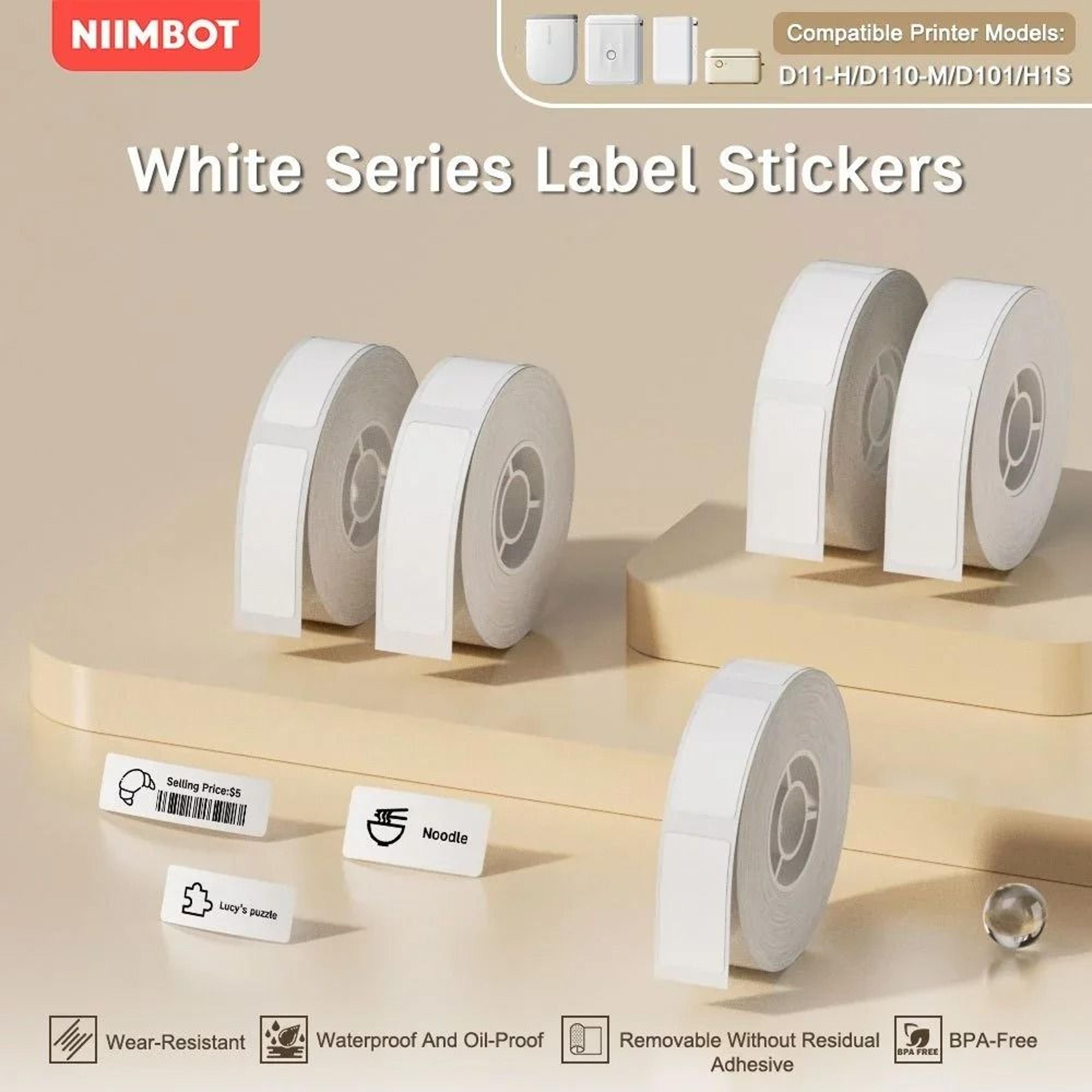 niimbot glow-in-the-dark thermal label tape roll (compatible with d11 / d110 / d101)