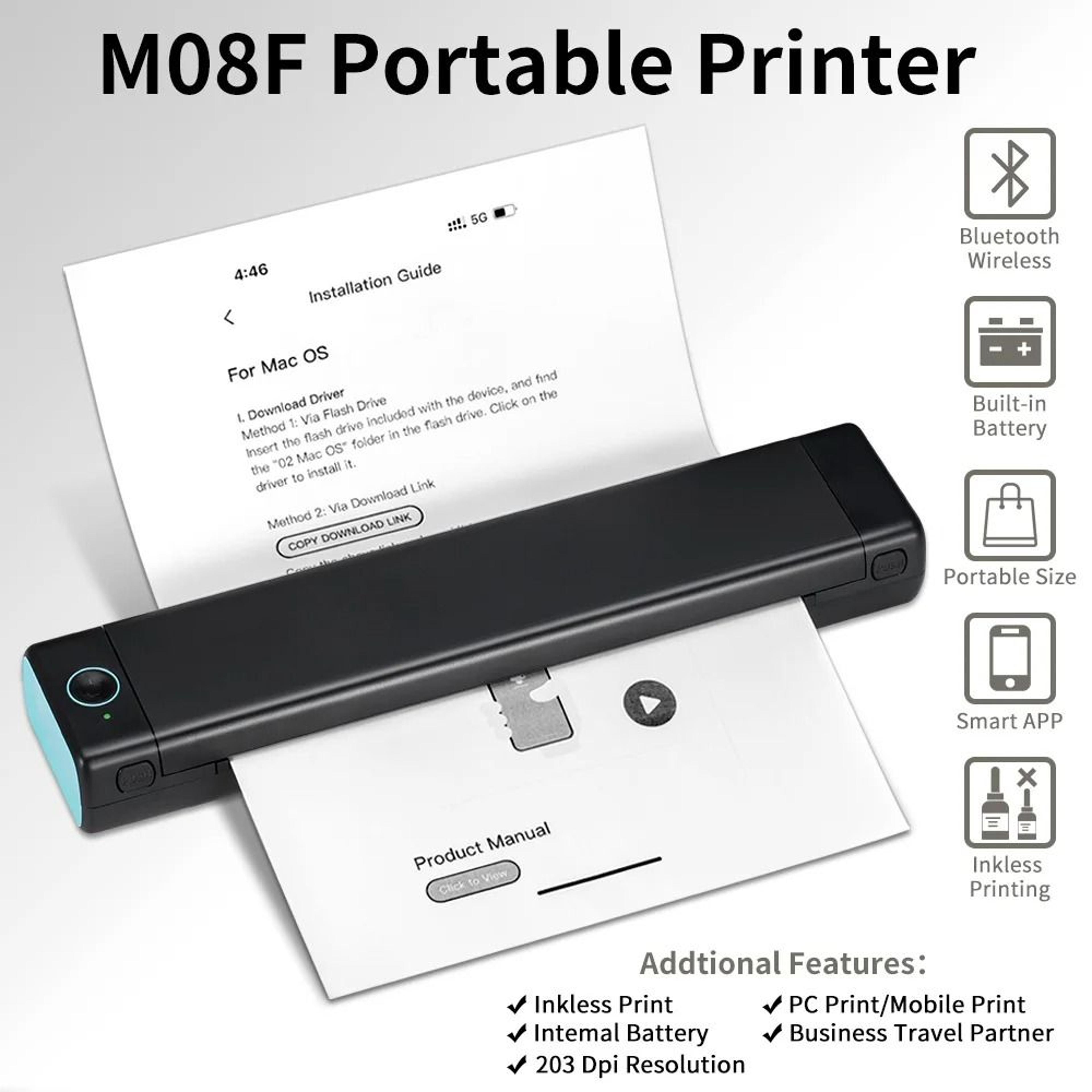 Phomemo M08F Wireless Portable A4 Thermal Travel Printer 4