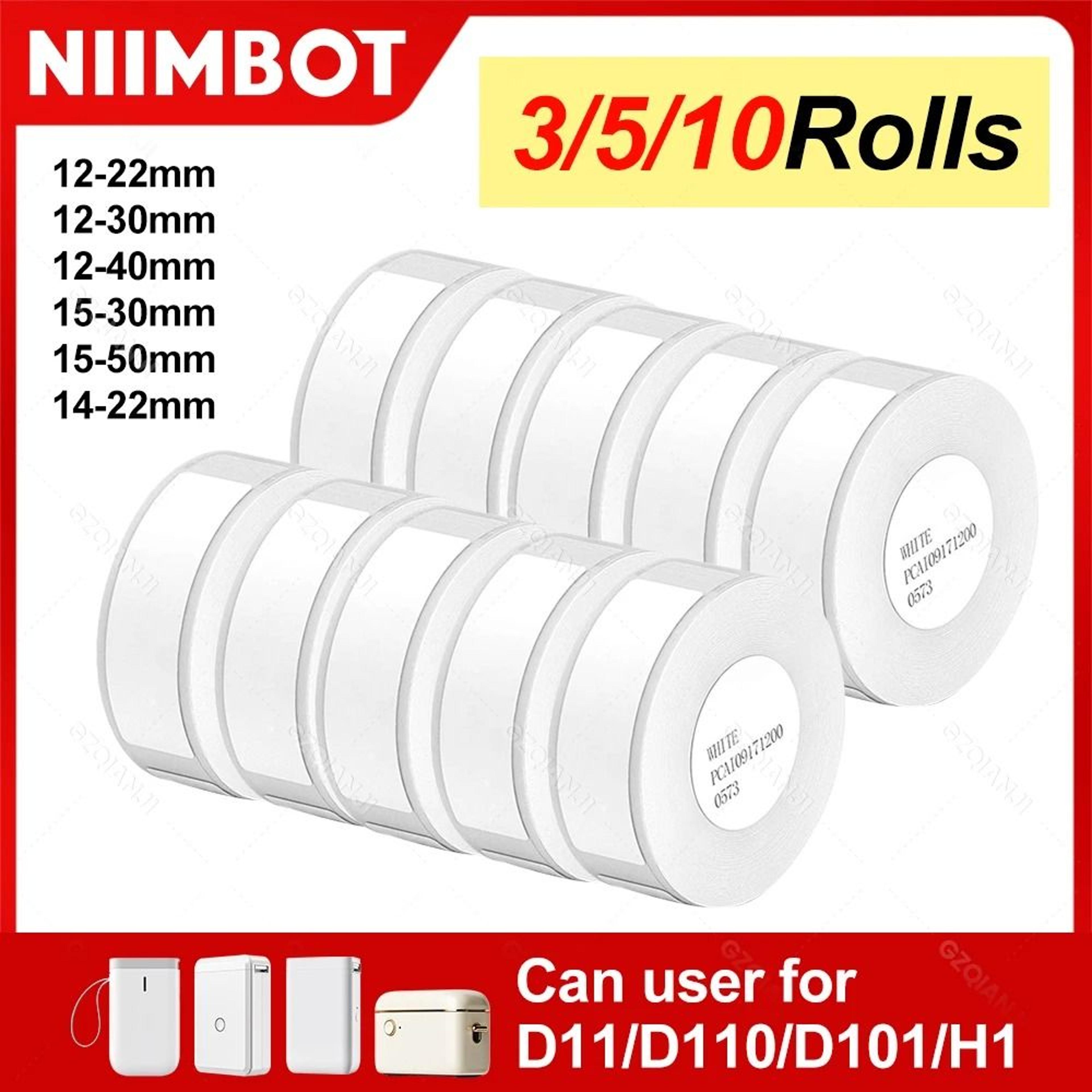 NIIMBOT Waterproof SelfAdhesive White Thermal Label Paper Rolls For D101 D11  D110 Printer 0