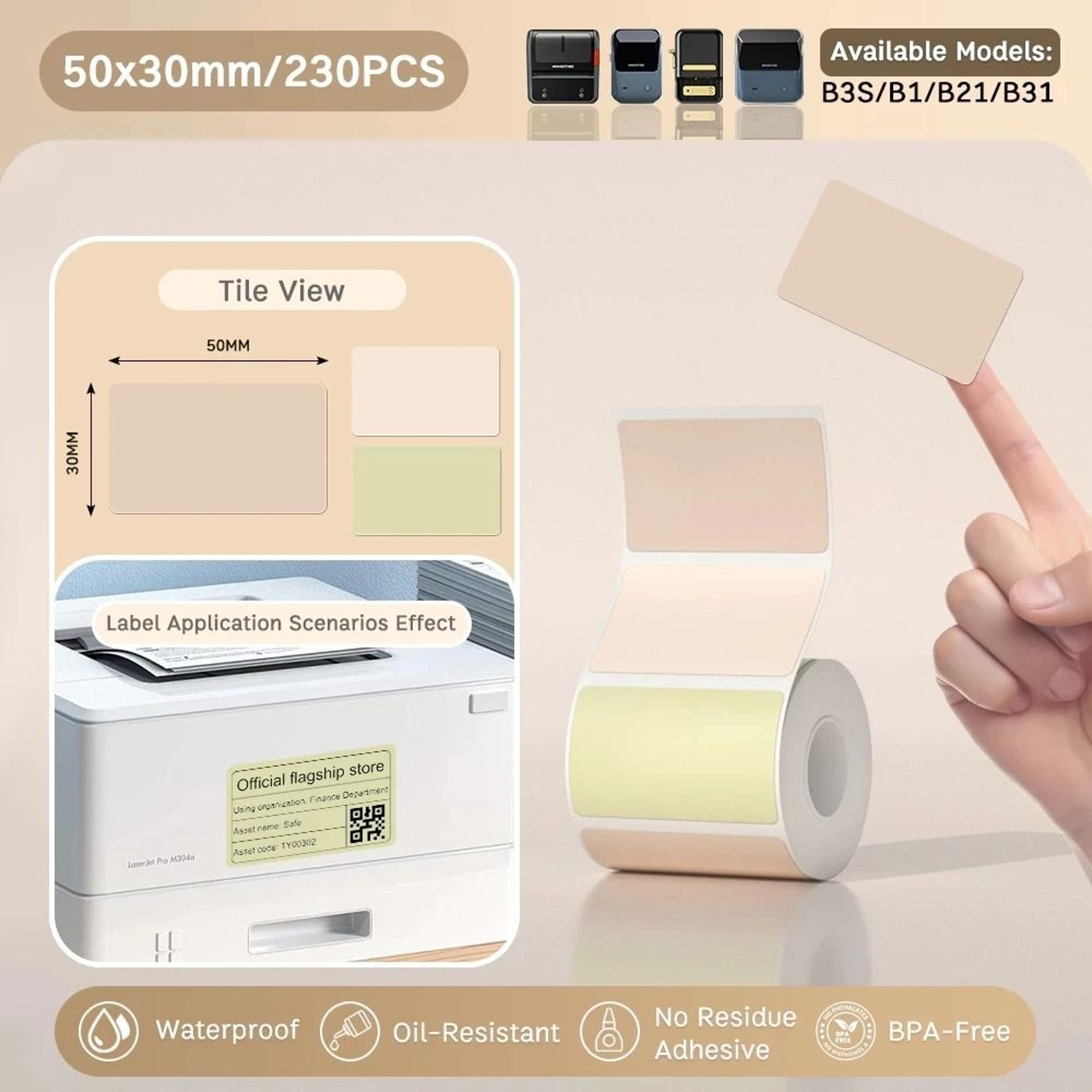 NIIMBOT Colored SelfAdhesive Thermal Label Paper Rolls For B21 B203  B3S Printers 12