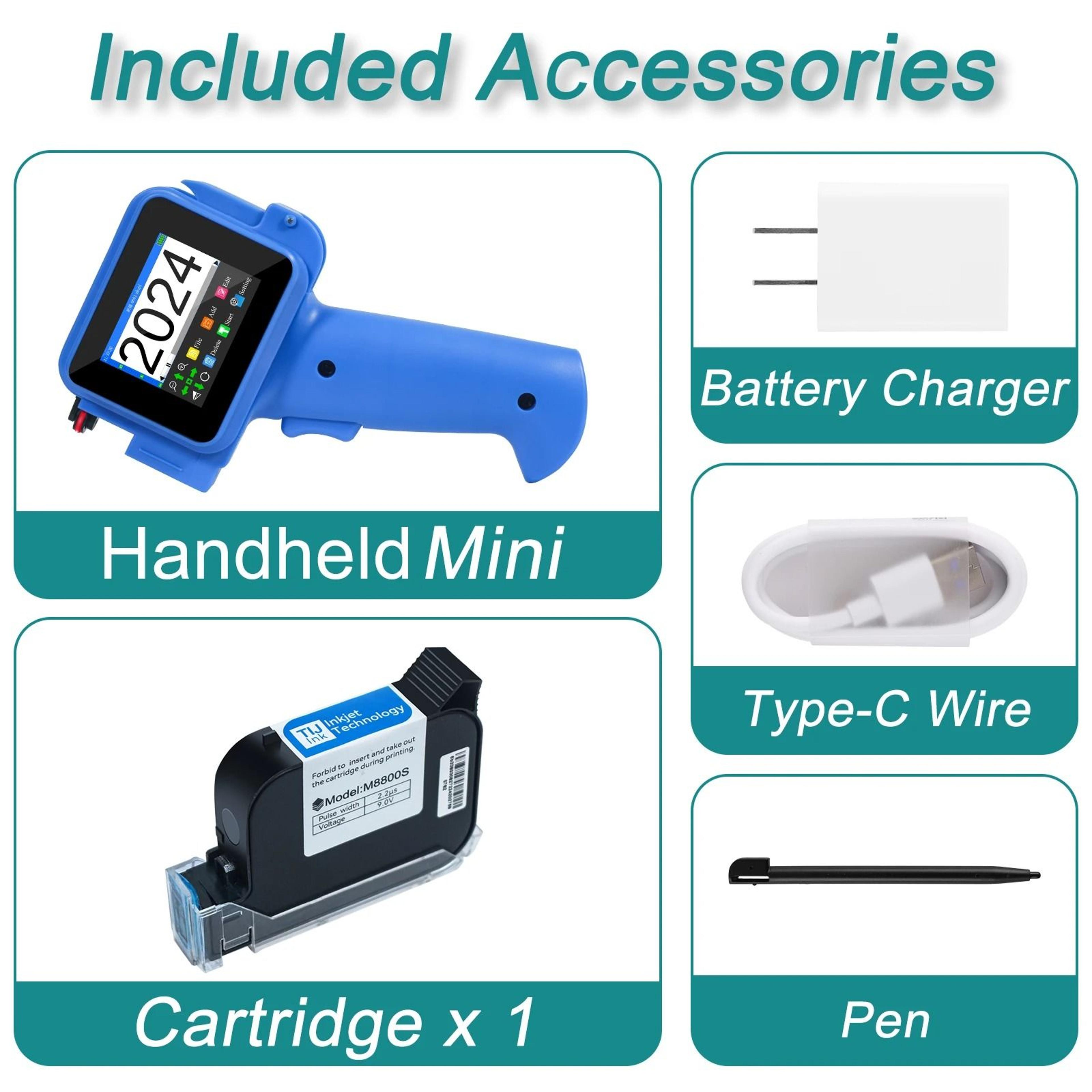 127mm Mini Handheld Thermal Inkjet Printer With FastDrying Ink  Touchscreen 7