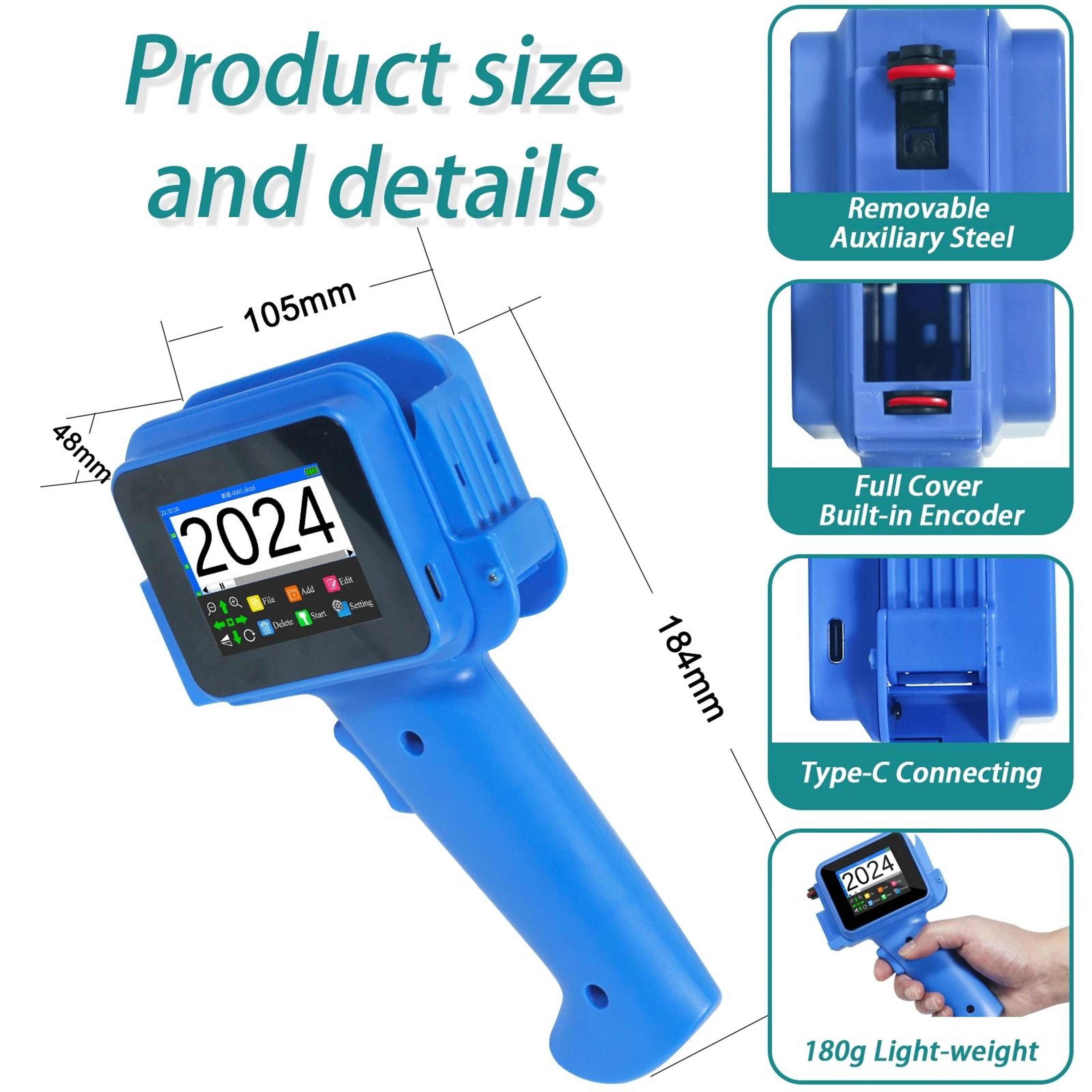 127mm Mini Handheld Thermal Inkjet Printer With FastDrying Ink  Touchscreen 3