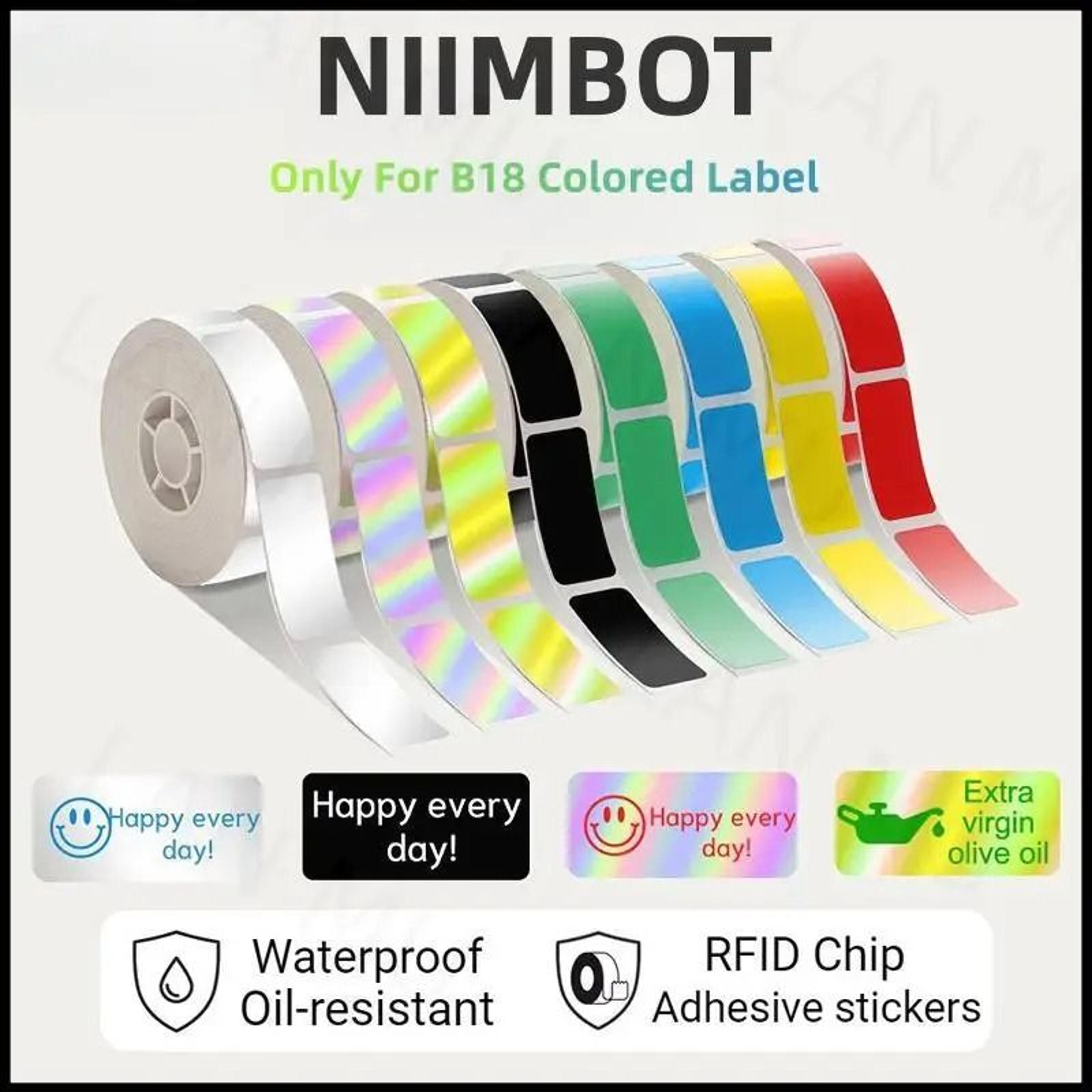 niimbot b18 thermal transfer color label tape cartridges (14x30mm series)