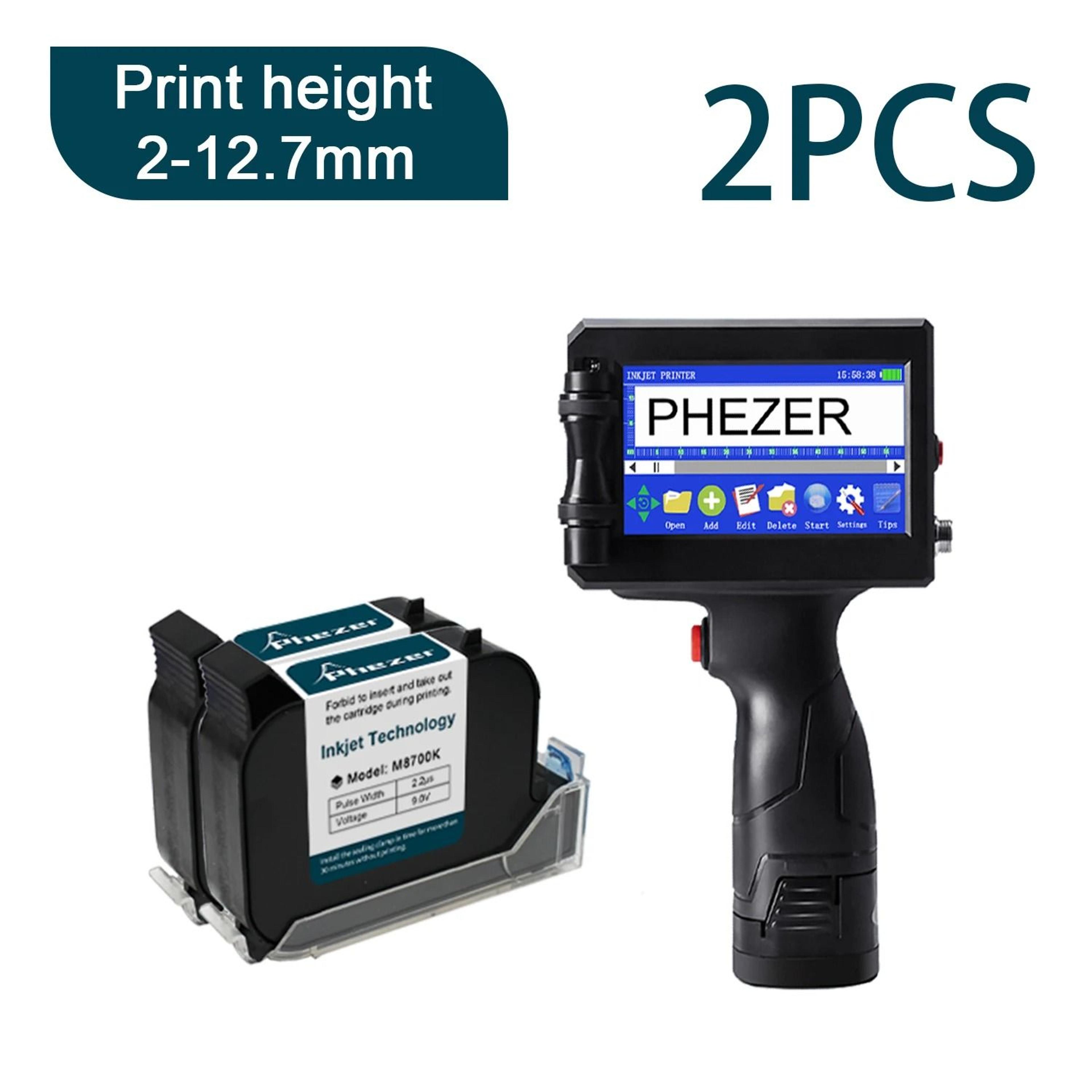 Phezer P15 Handheld Inkjet Printer 127mm  254mm For Expiry Date Batch Code  Barcode 8