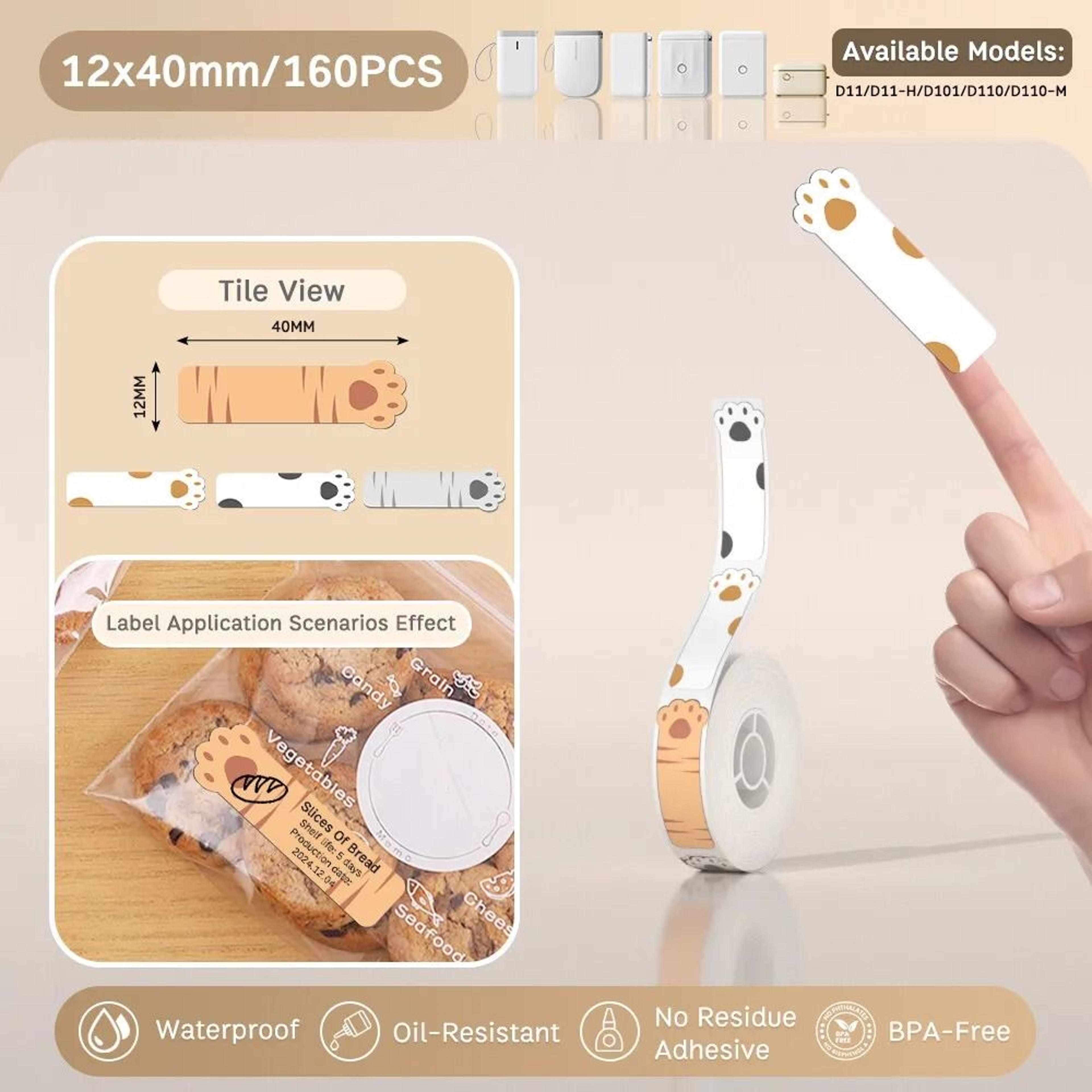 NIIMBOT Waterproof SelfAdhesive White Thermal Label Roll For D110 D11  H1S Printers 10