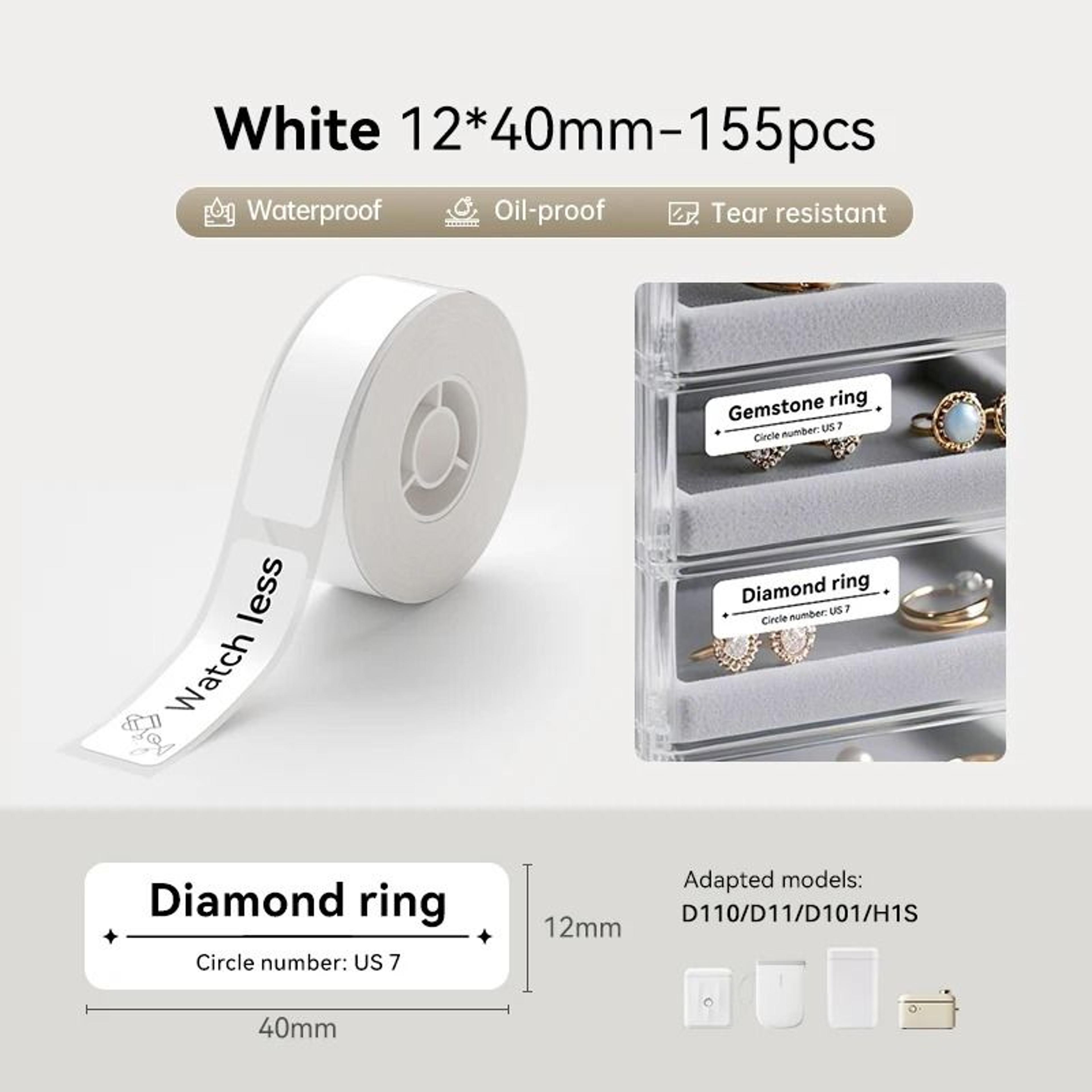 NIIMBOT Waterproof SelfAdhesive White Thermal Label Roll For D110 D11  H1S Printers 7