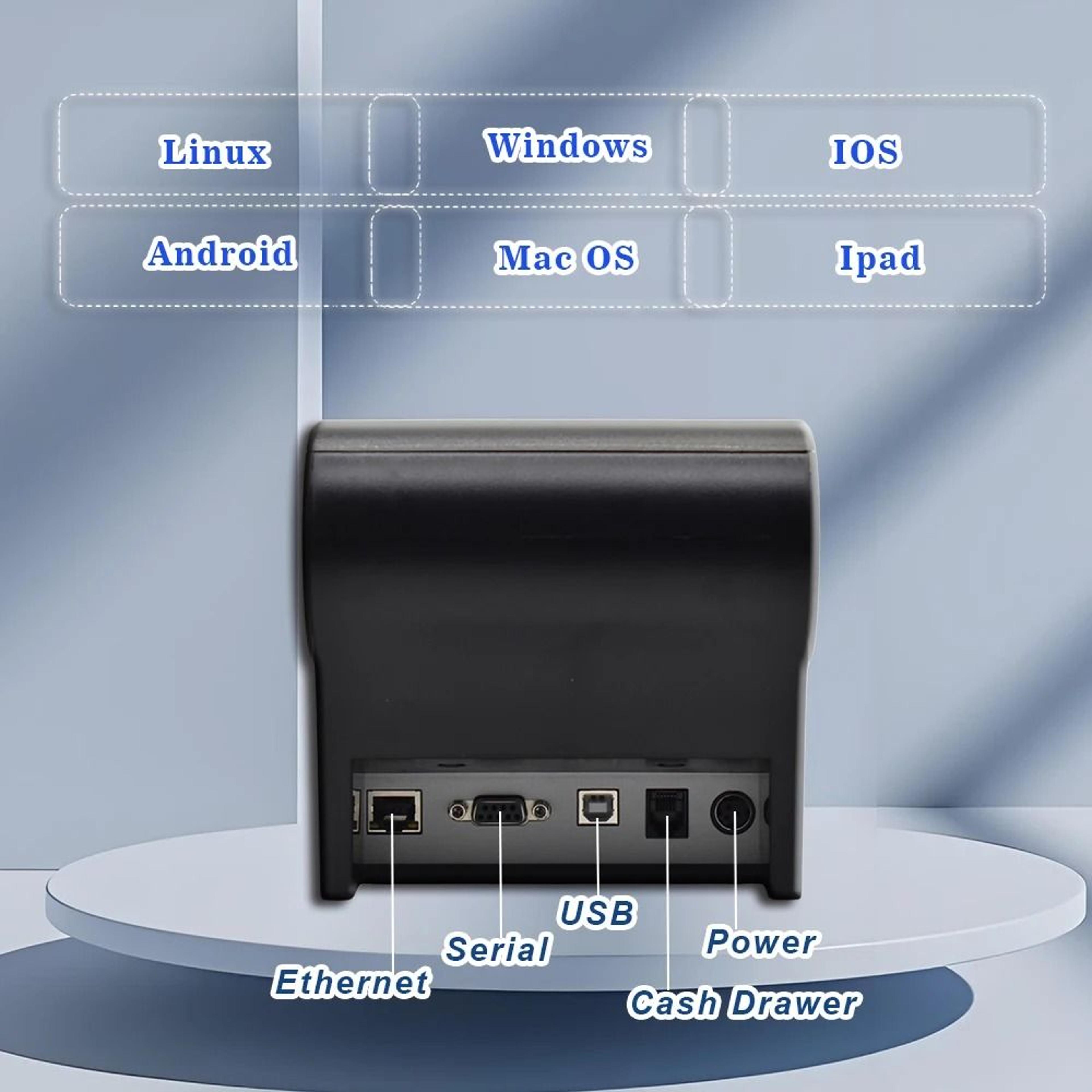 80mm Thermal POS Receipt Printer With Auto Cutter Bluetooth USB  WiFi Connectivity 4