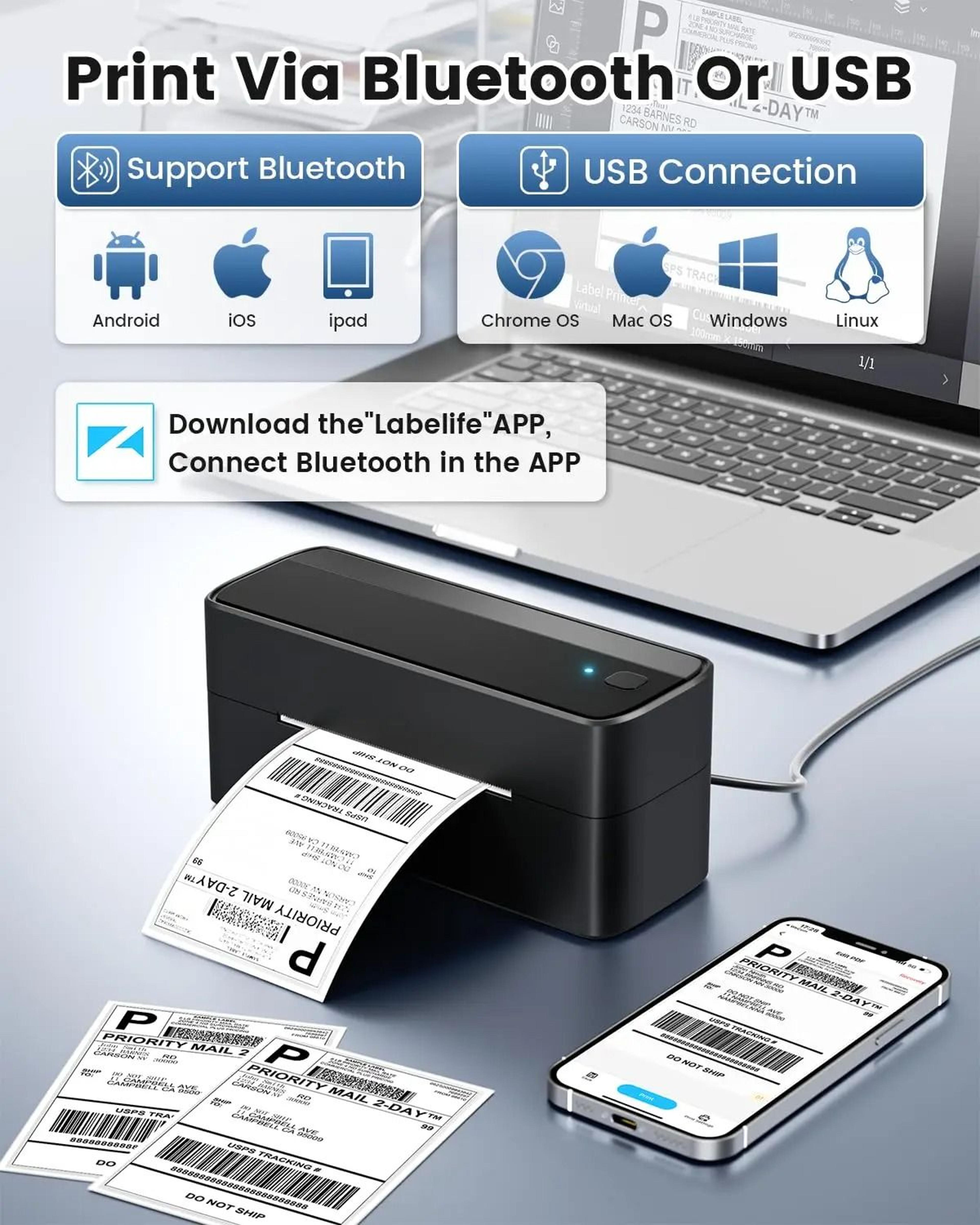 Phomemo 241BT Wireless Bluetooth 4x6 Thermal Shipping Label Printer For Small Business  ECommerce 1