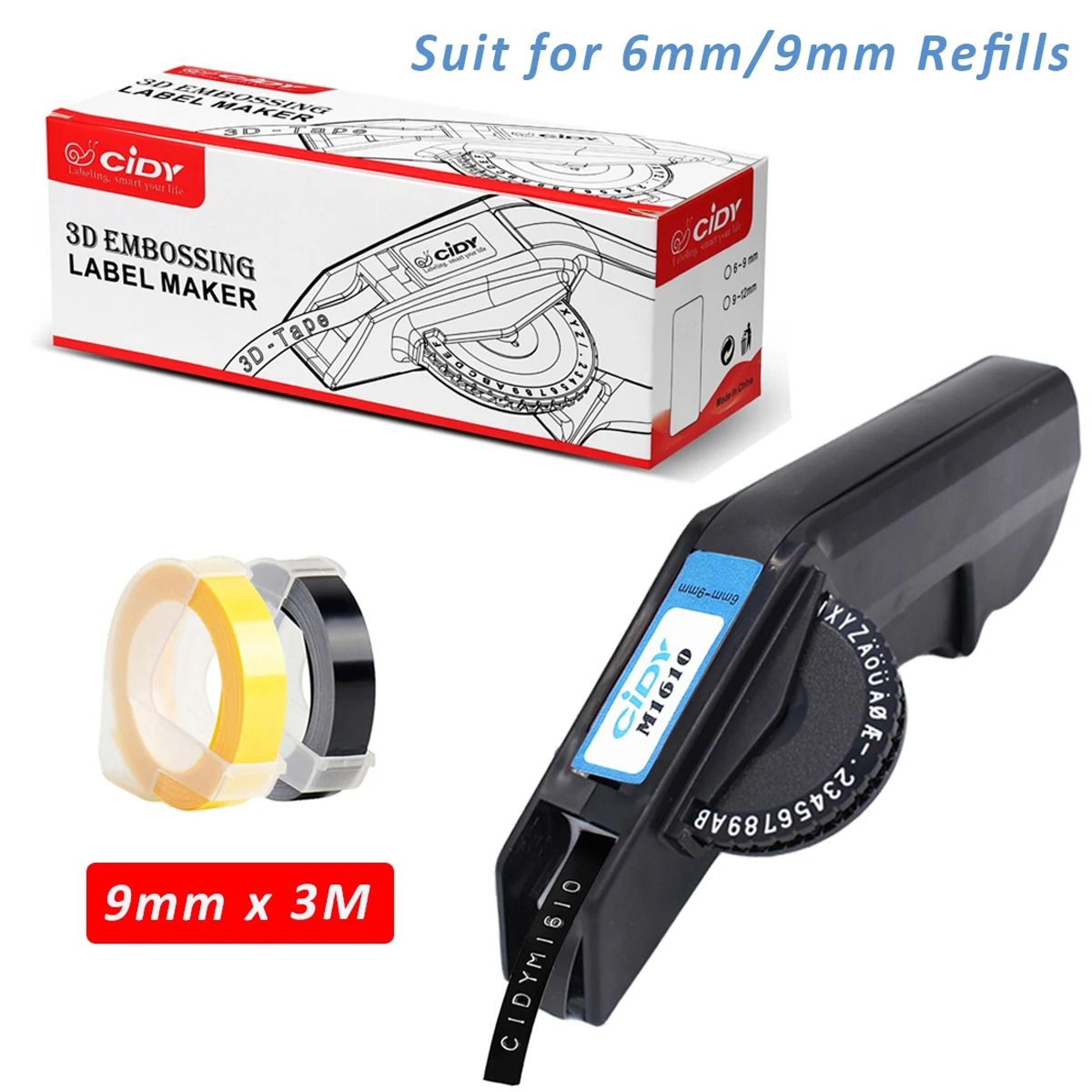 CIDY 1610 Manual Embossing Label Maker  DIY Tape Printer For 6mm  9mm Tapes 11