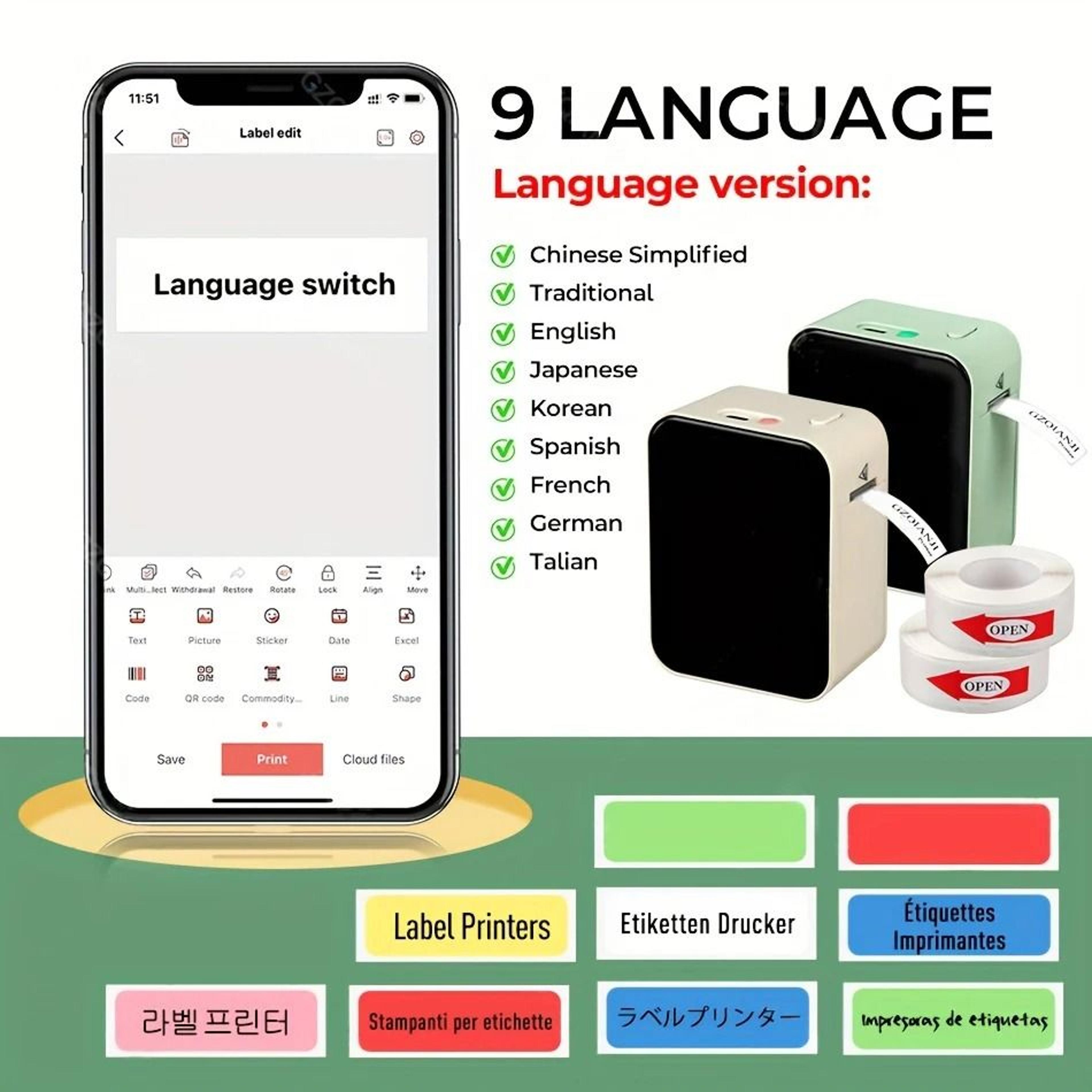 Marklife P15 Mini Wireless Bluetooth Thermal Label Printer For Business Kitchen Office  School 1