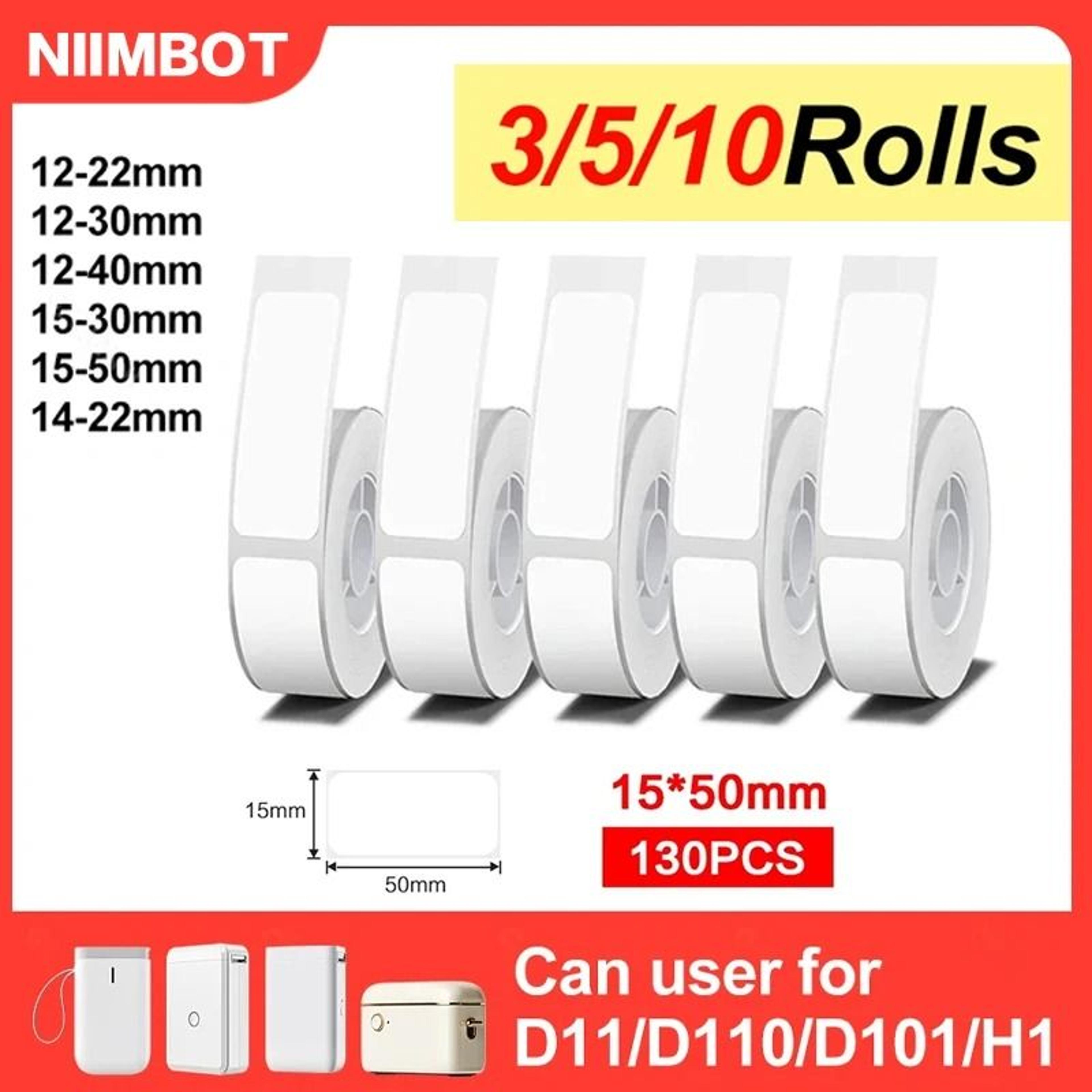 NIIMBOT Official White Thermal Label Sticker Rolls 3  5  10 Roll Bulk Value Bundles For D110 D101   0