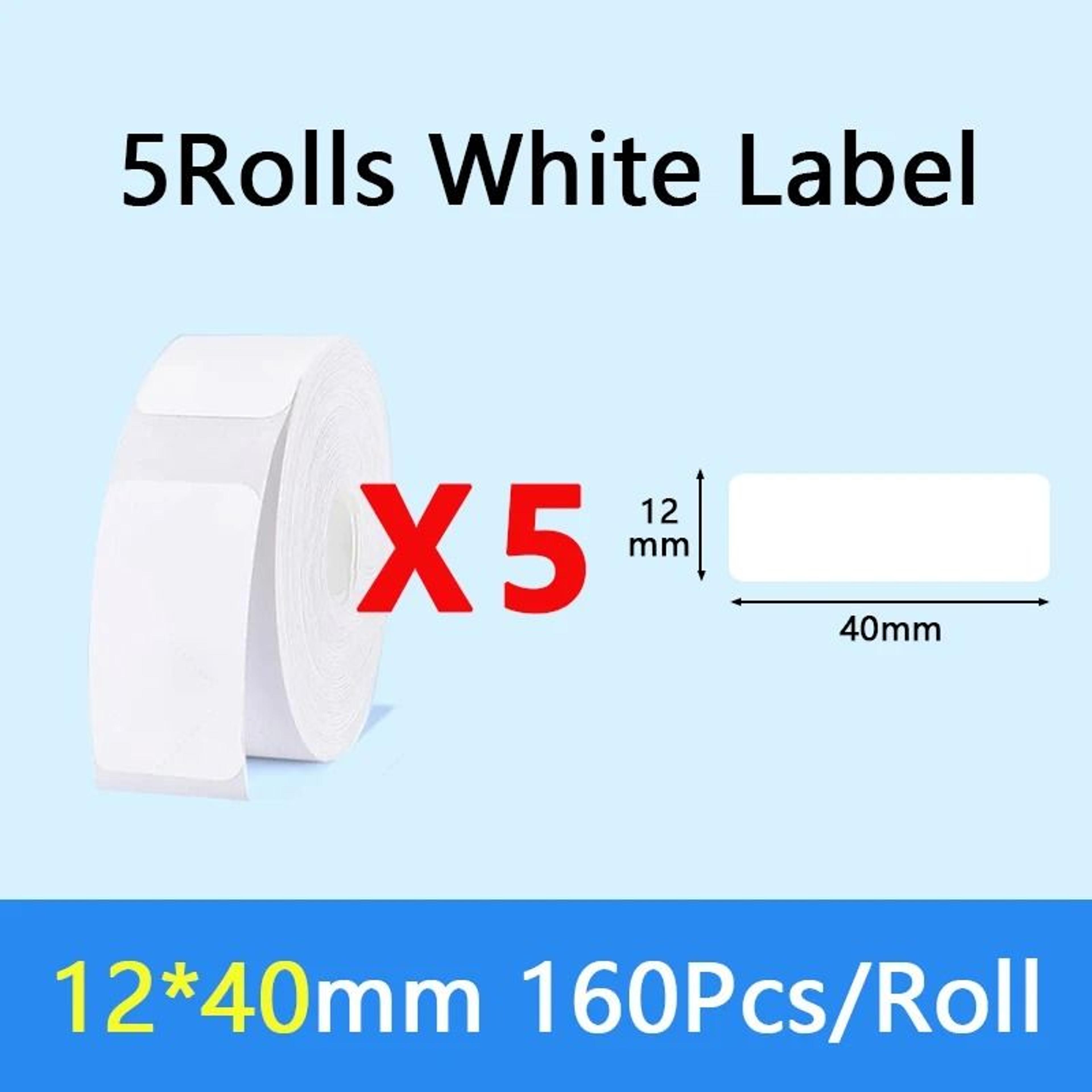 NIIMBOT Official White Thermal Label Sticker Rolls 3  5  10 Roll Bulk Value Bundles For D110 D101   15