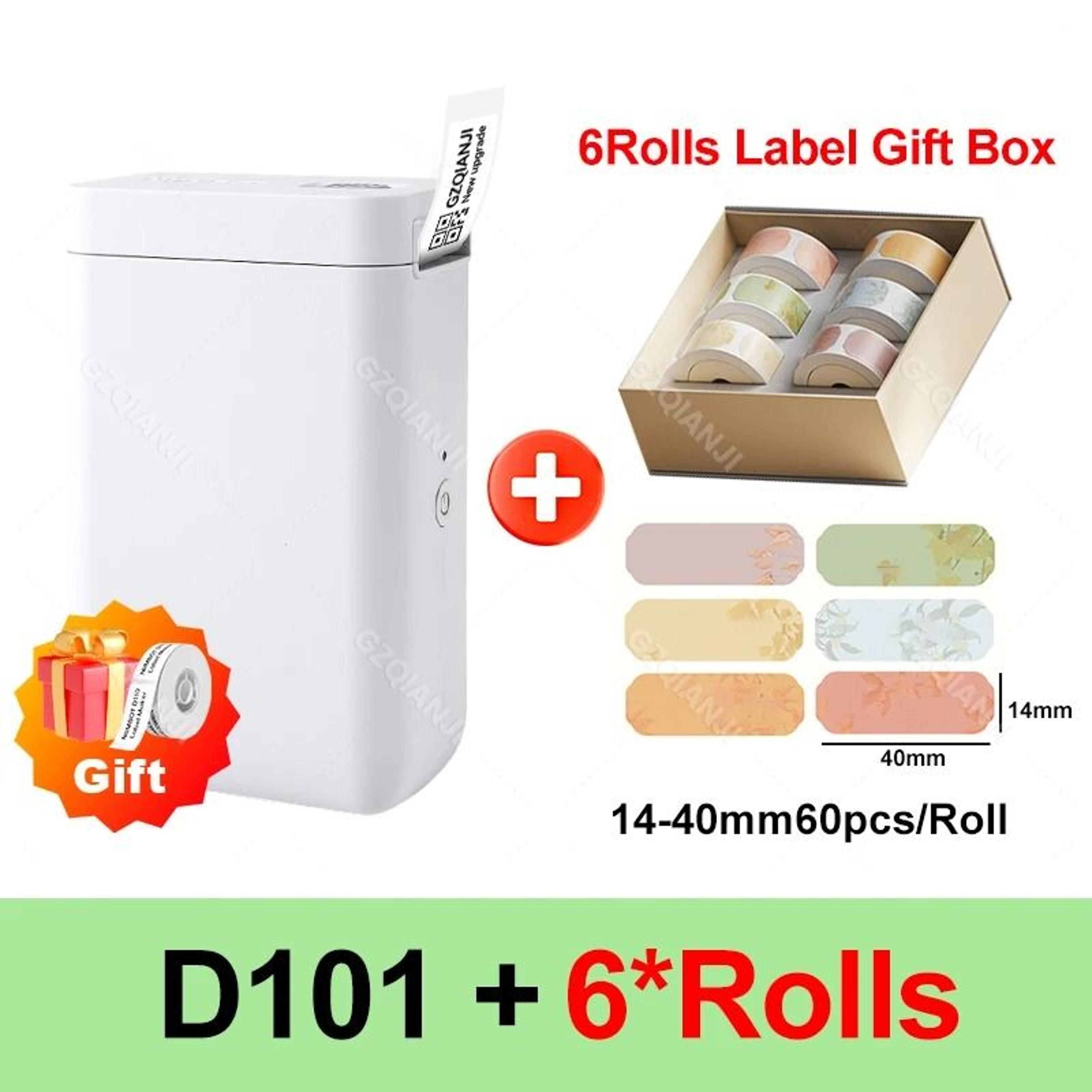 NIIMBOT D101 Upgraded 25mm Portable Wireless Thermal Label Printer Set With Color Label Rolls 9