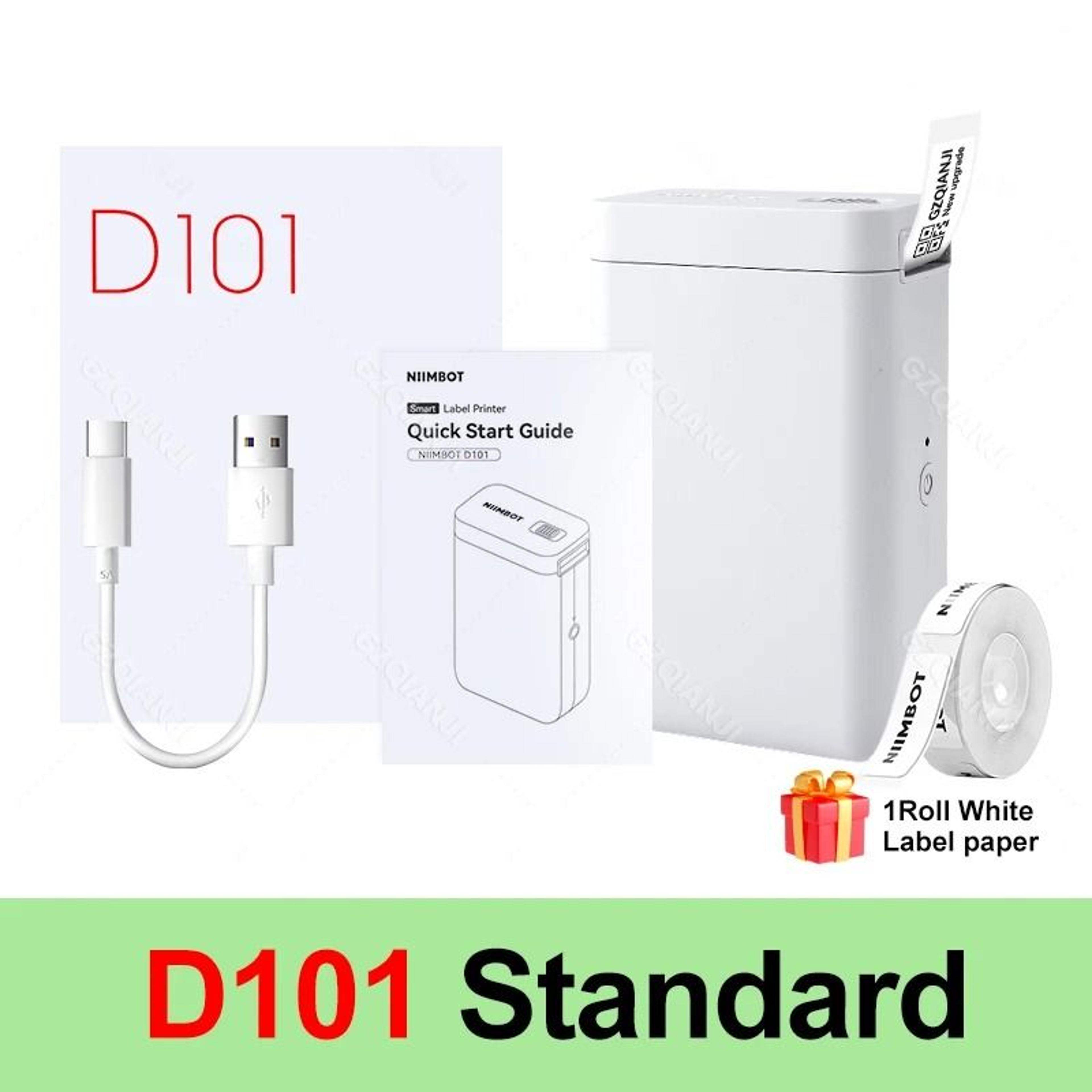 NIIMBOT D101 Upgraded 25mm Portable Wireless Thermal Label Printer Set With Color Label Rolls 6