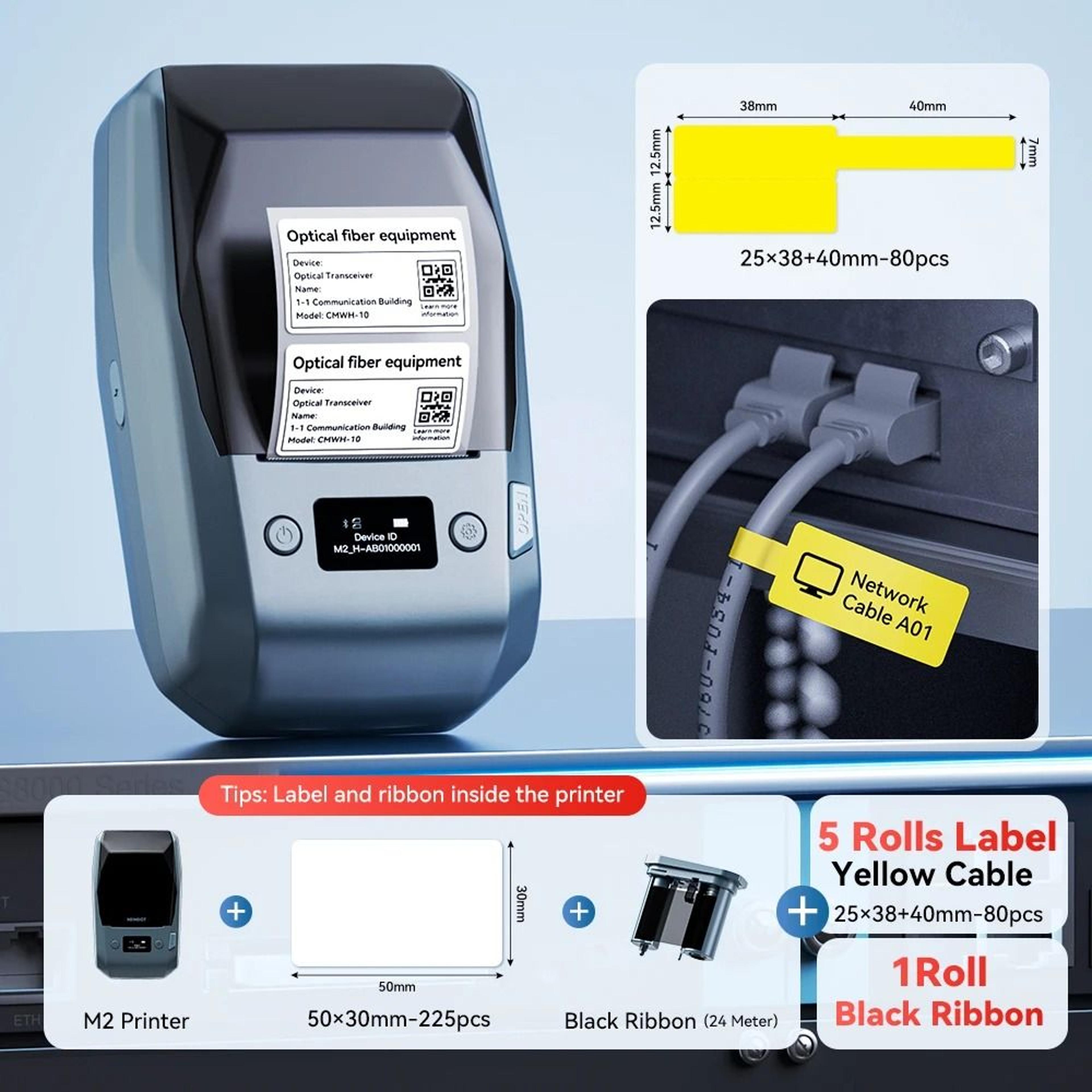 NIIMBOT M2 Thermal Transfer Cable  Network Label Printer For Electrical  Telecom Organization 10