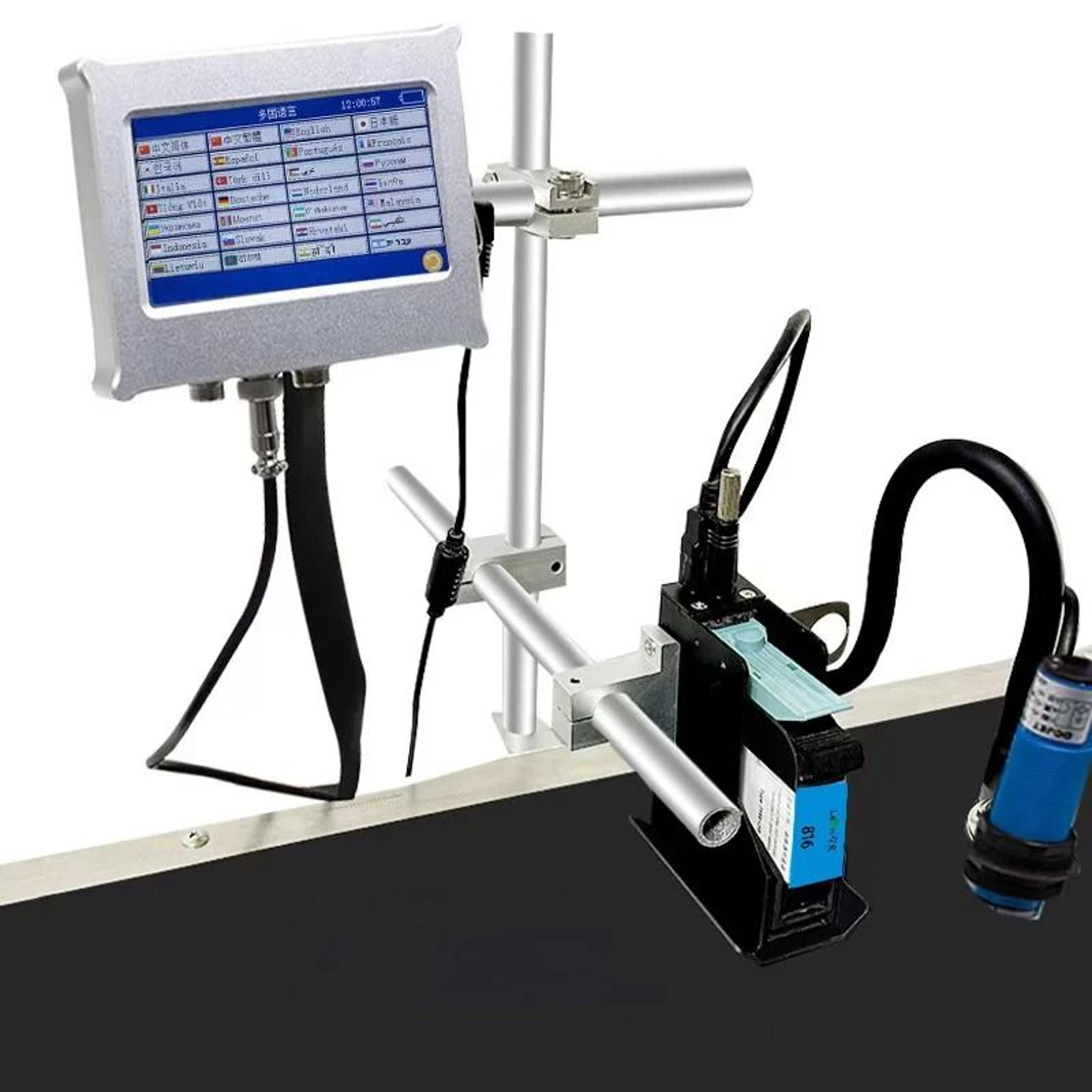 YAOMATEC 127mm Automatic Inline TIJ Thermal Inkjet Coding Machine 25 Languages For Online Batch Mar 2
