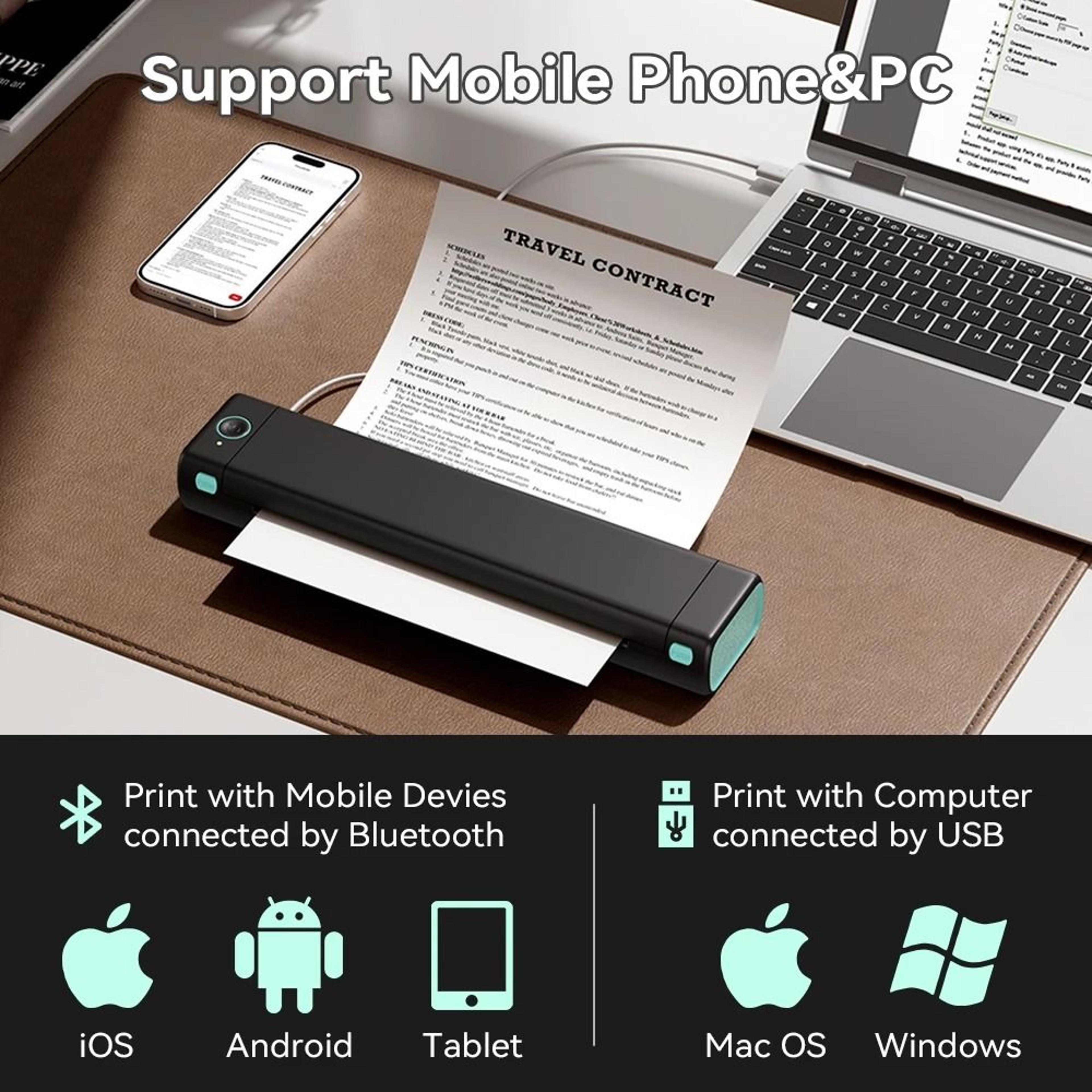 Phomemo M08F Portable A4 Wireless Thermal Printer  Mobile Tattoo Stencil Maker For Phone  PC 4
