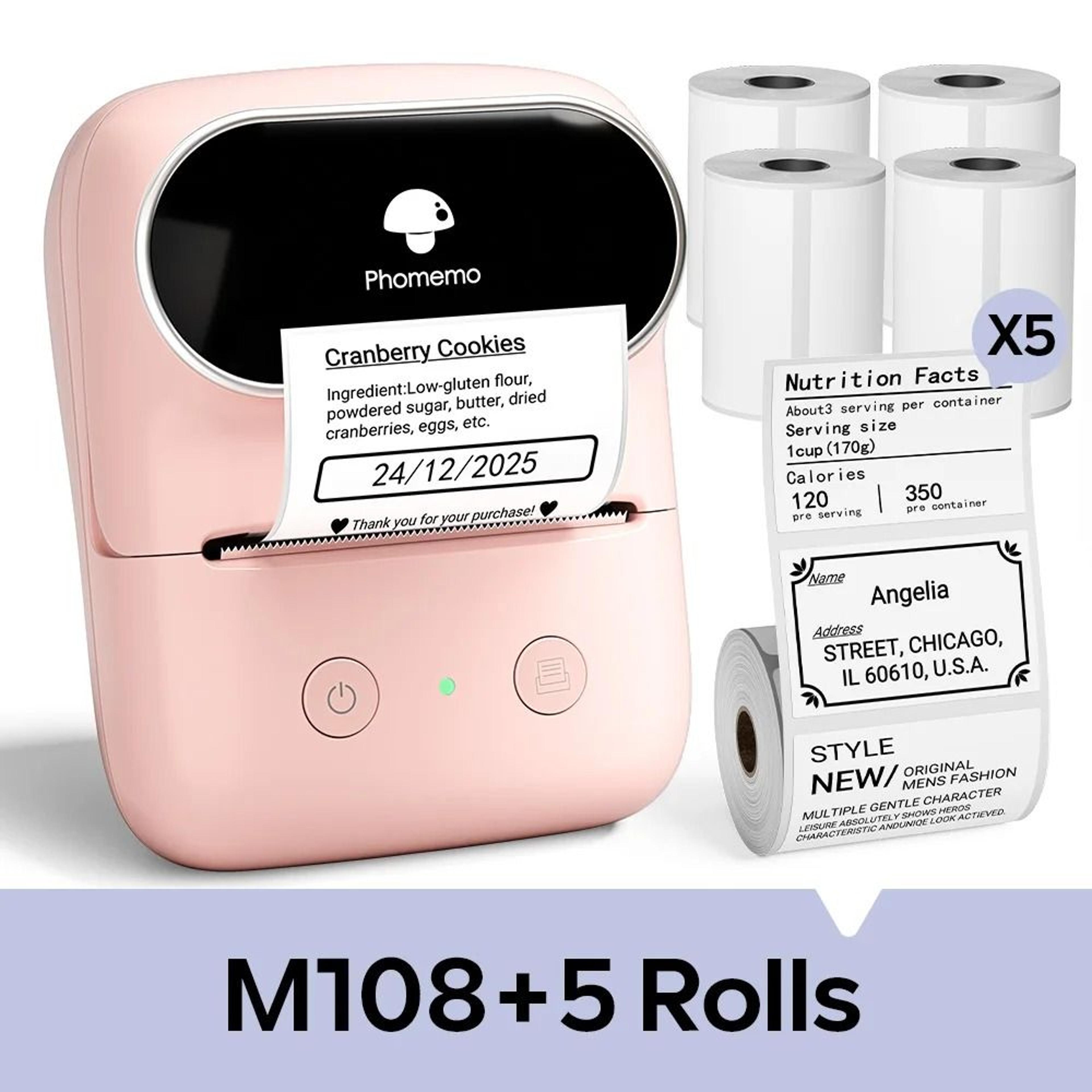 Phomemo M108 Mini Wireless Bluetooth Thermal Label Printer 2050mm For Office Home  Small Business 13