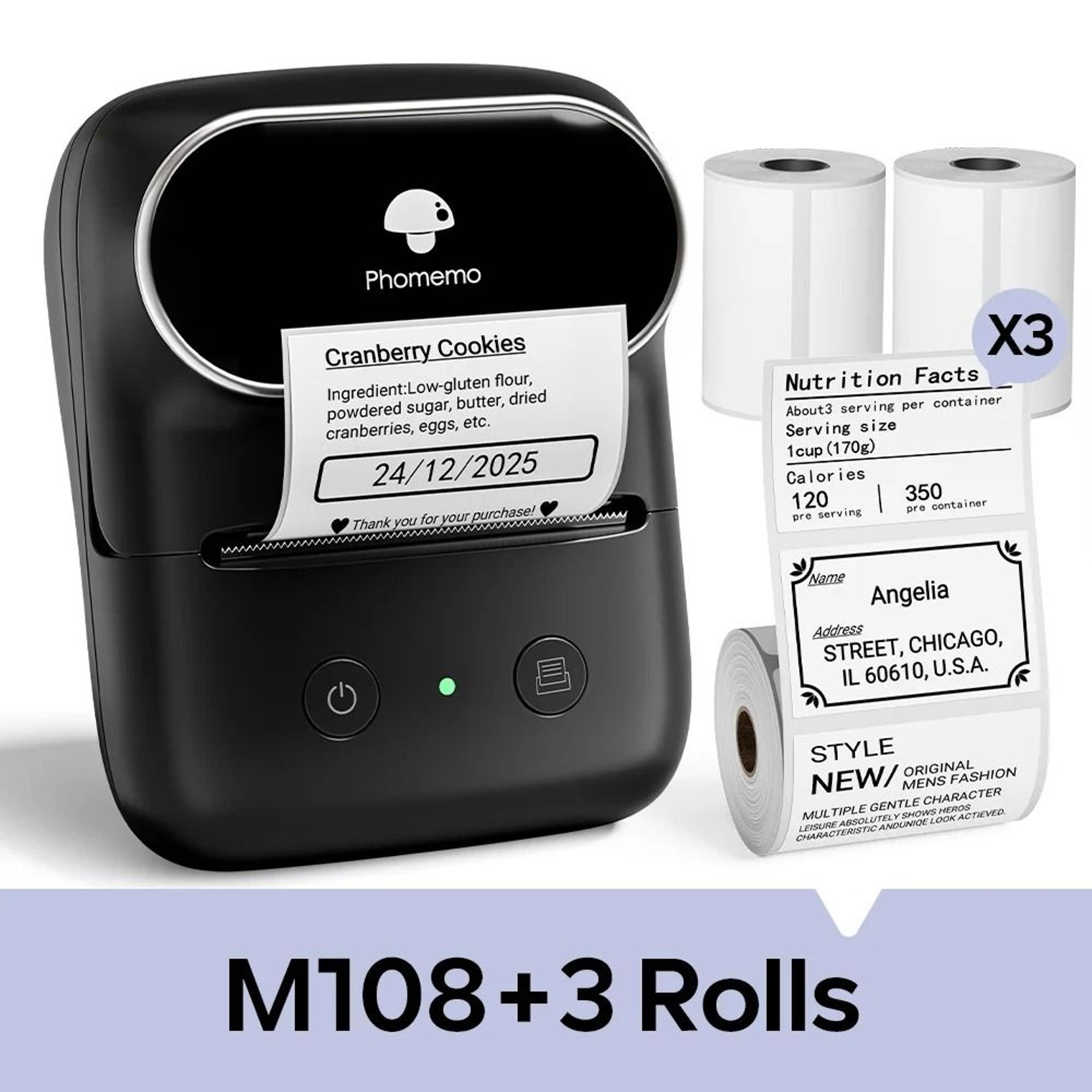 Phomemo M108 Mini Wireless Bluetooth Thermal Label Printer 2050mm For Office Home  Small Business 9