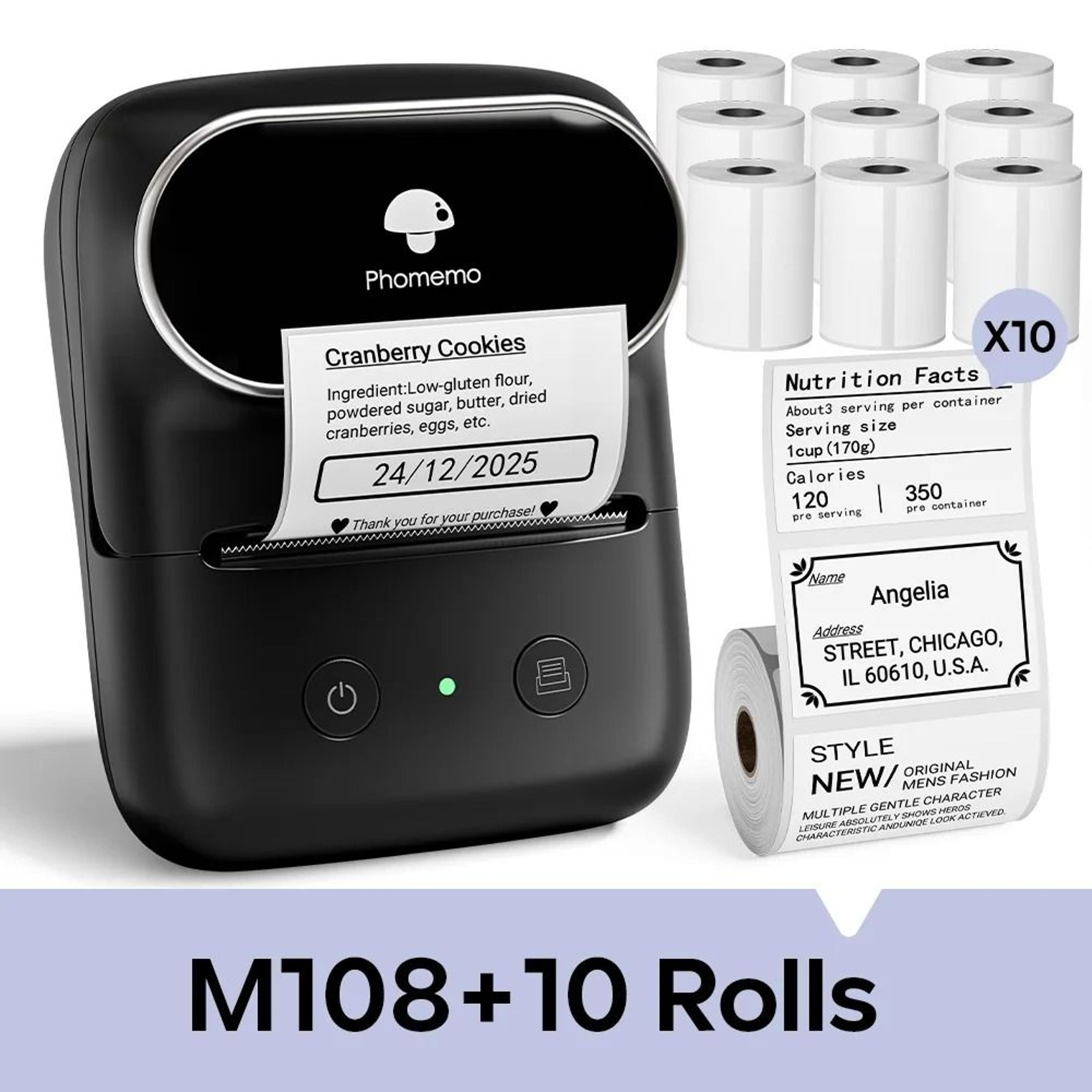 Phomemo M108 Mini Wireless Bluetooth Thermal Label Printer 2050mm For Office Home  Small Business 15