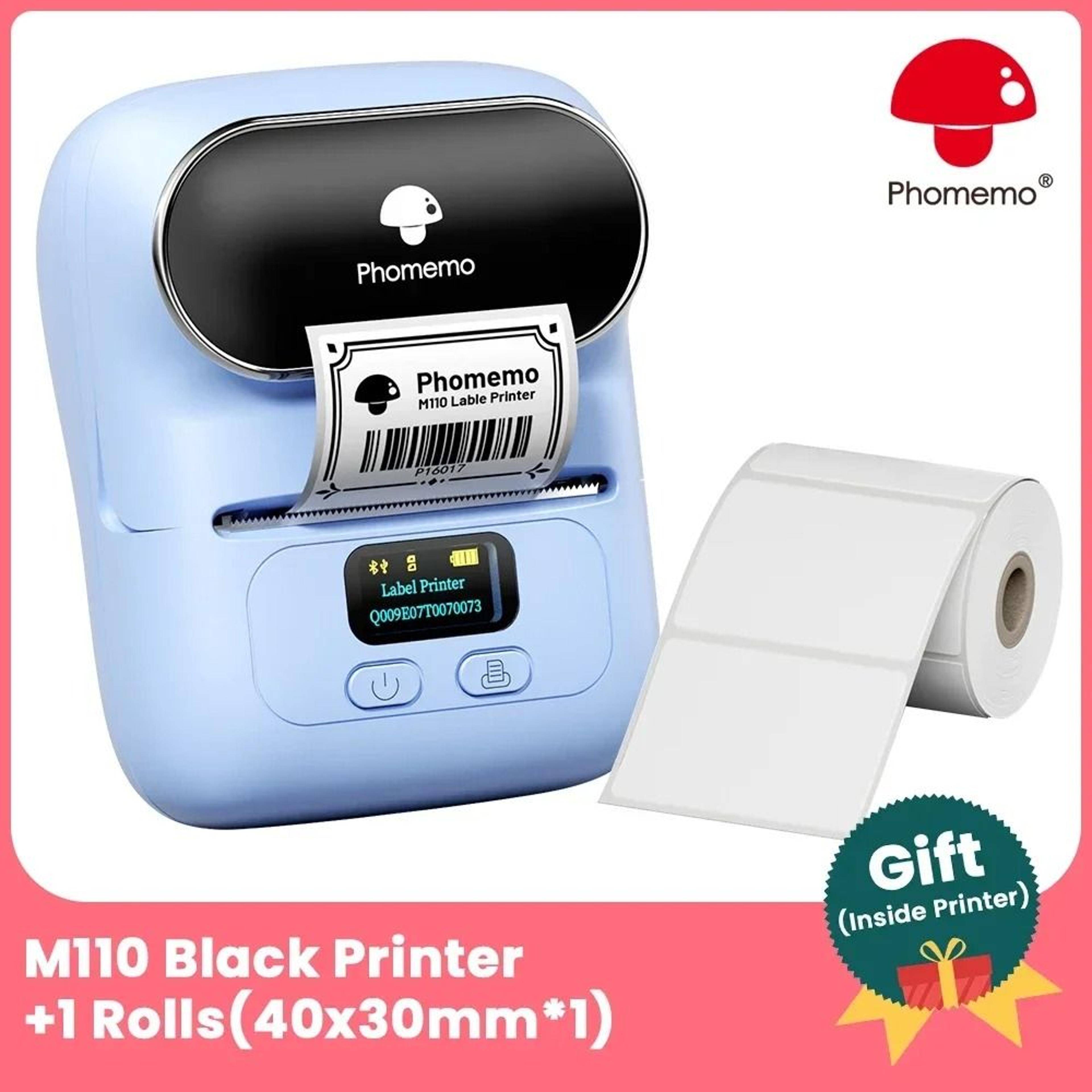 Phomemo M110 Portable Wireless Bluetooth Thermal Label Printer For Business Barcodes Cables  School 16