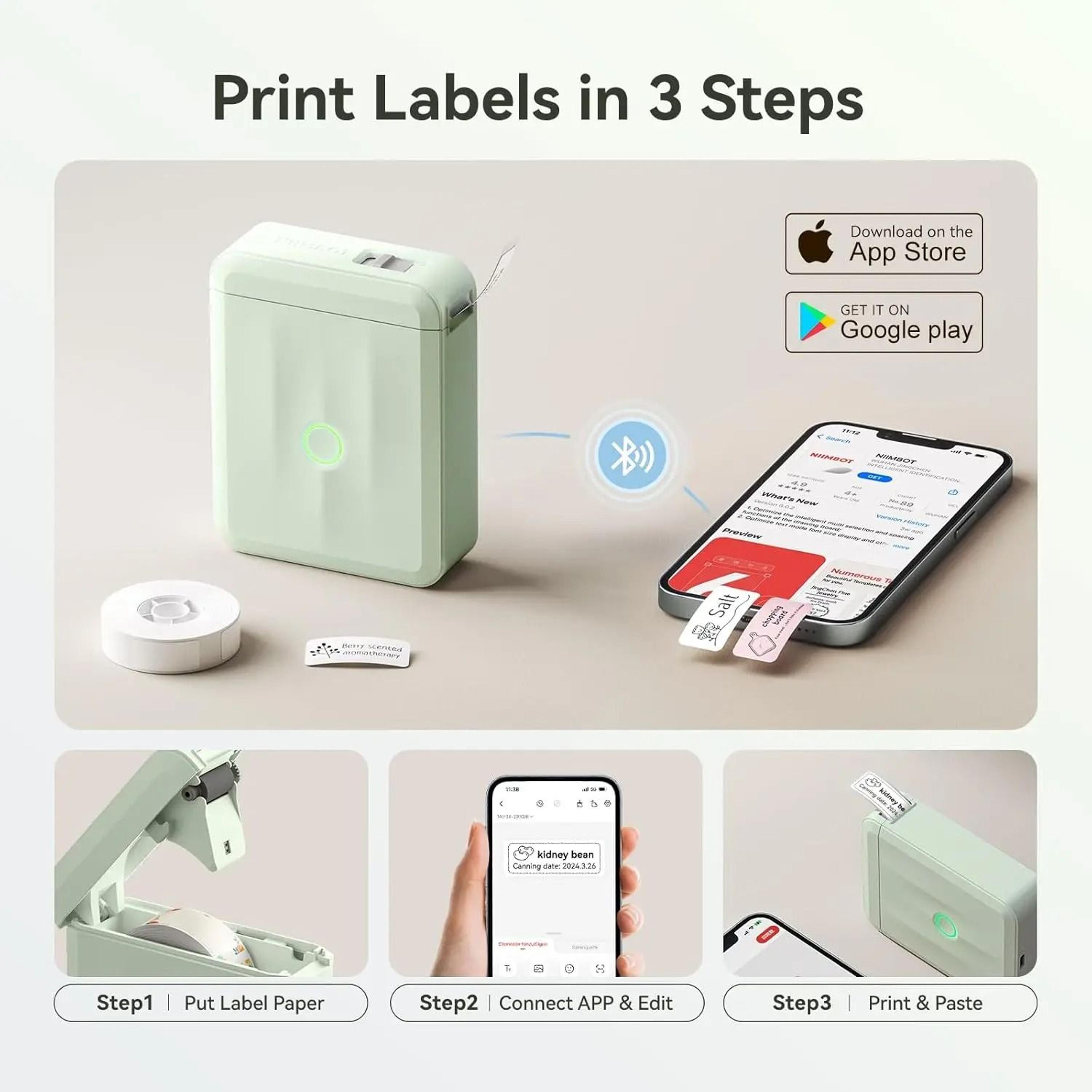 NIIMBOT D110 Upgraded Version Mini Portable Thermal Label Printer With Tape For Home Kitchen  Schoo 2