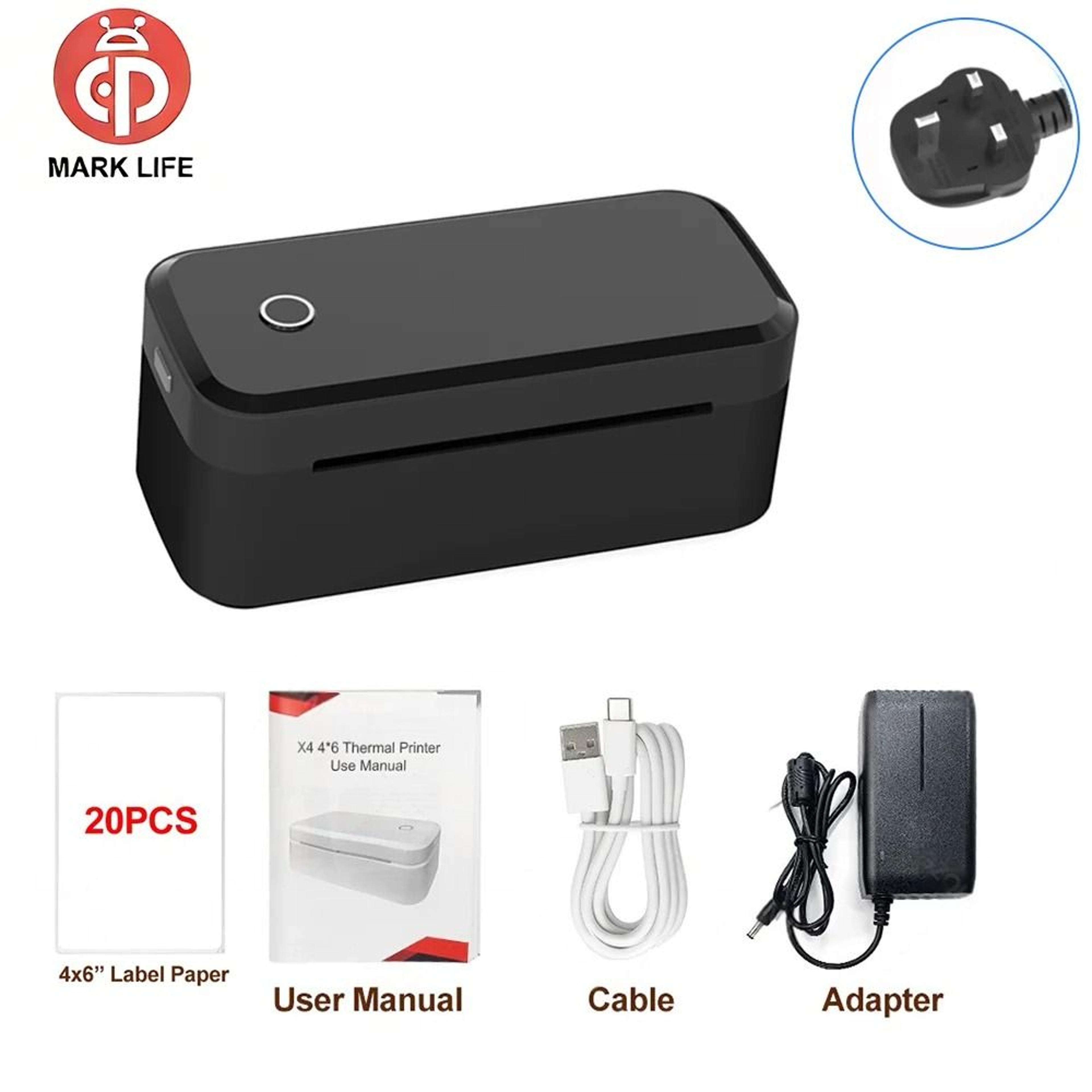 Marklife X4 Wireless Bluetooth 4x6 Thermal Shipping Label Printer With Auto Label Recognition For E 10