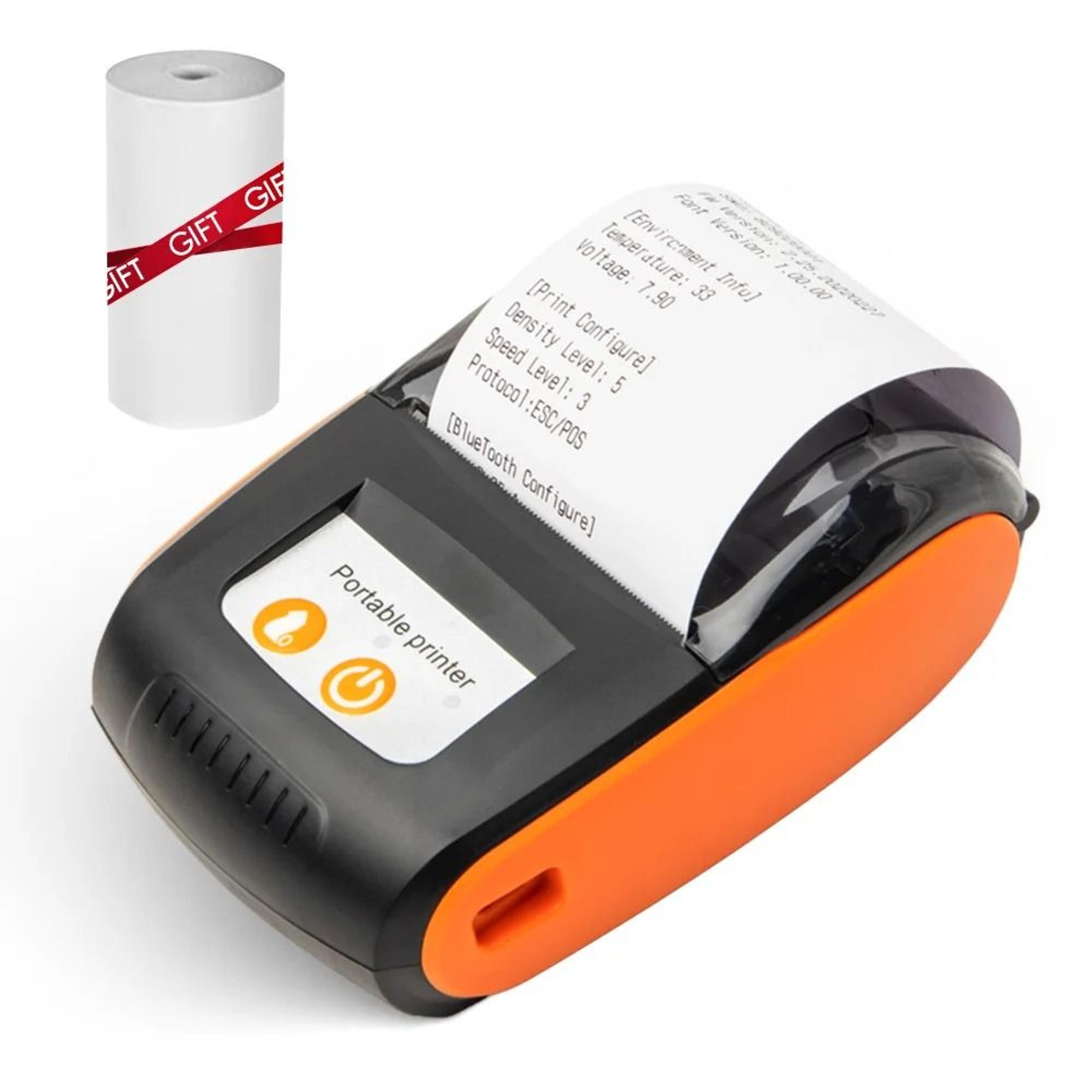 portable 58mm wireless bluetooth thermal receipt printer (203 dpi) with usb & 2-inch thermal paper roll
