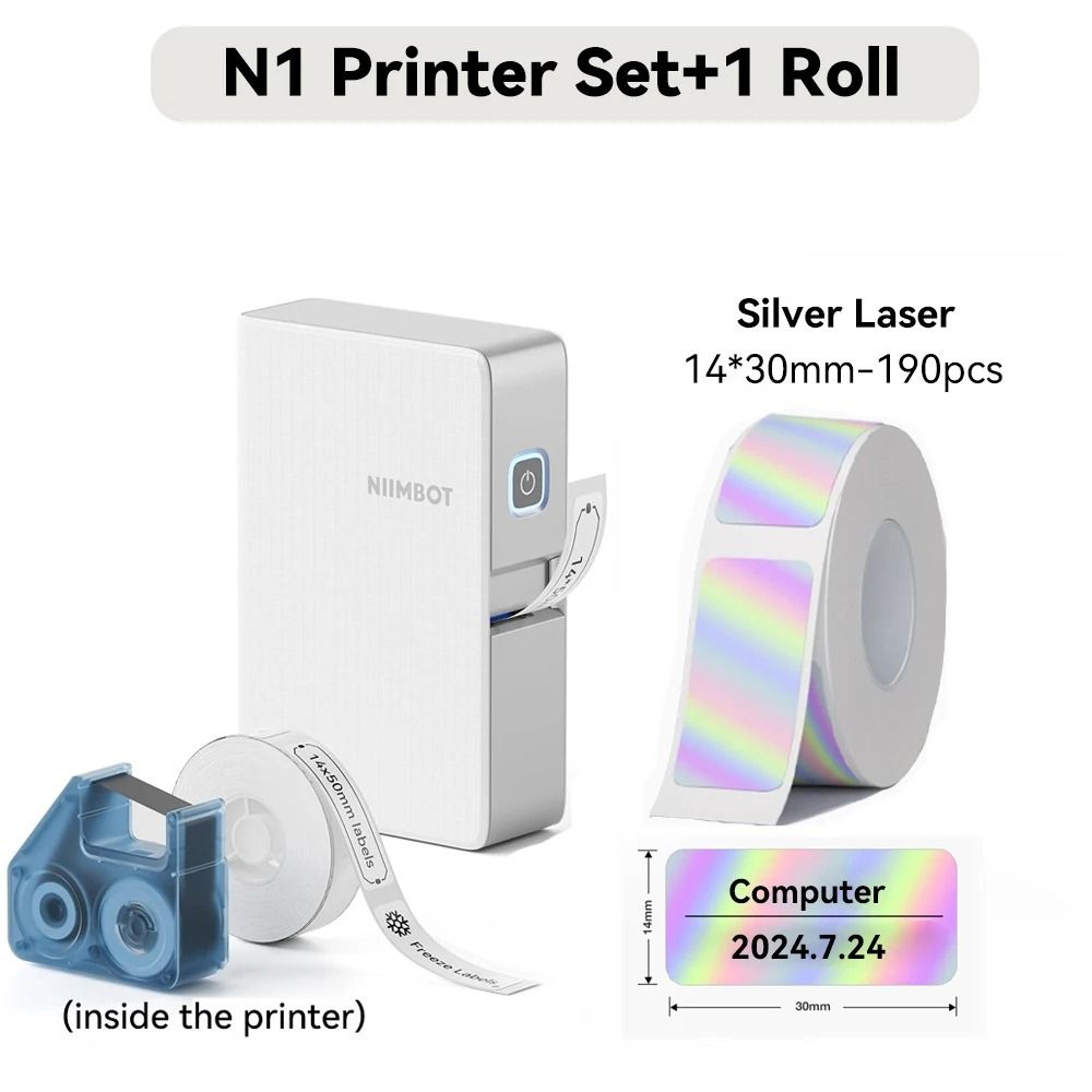 NIIMBOT N1  B18 Thermal Transfer Label Printer With Ribbon  SelfAdhesive Sticker Tapes 17