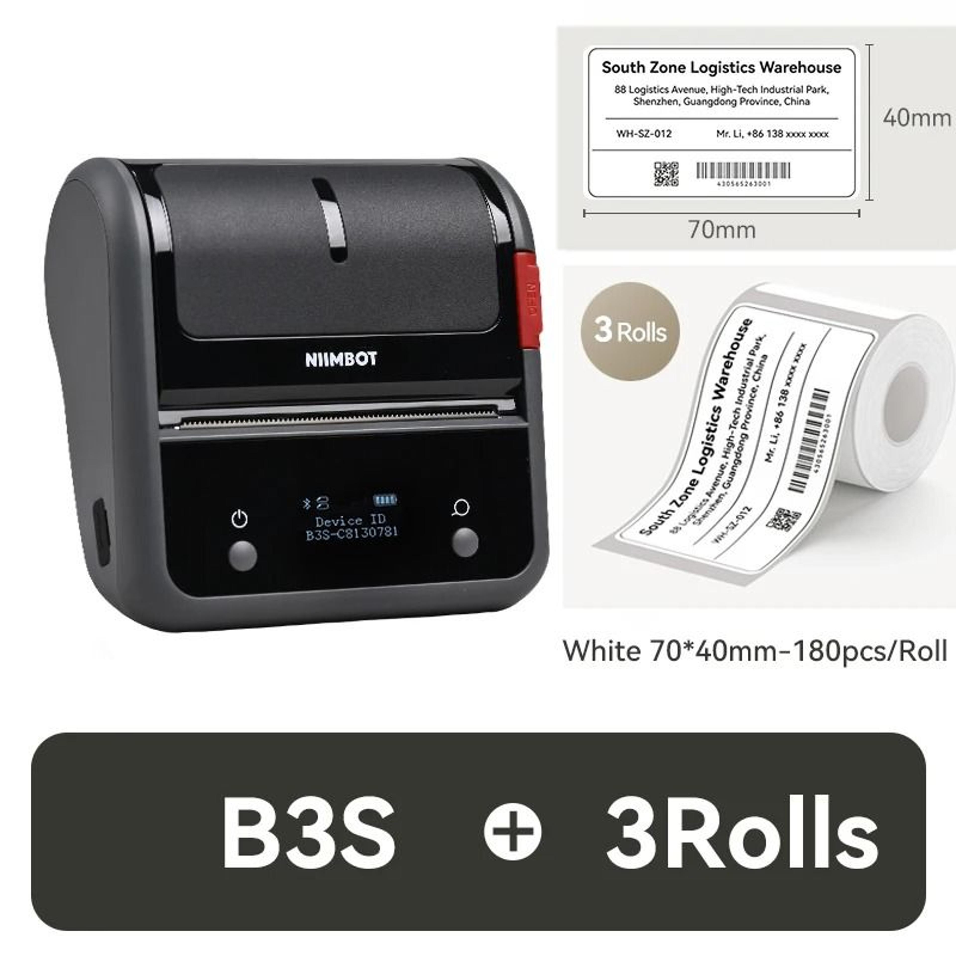 NIIMBOT B3S Portable Wireless Thermal Label Printer For Commercial Jewelry Clothing  Retail Barcode 7