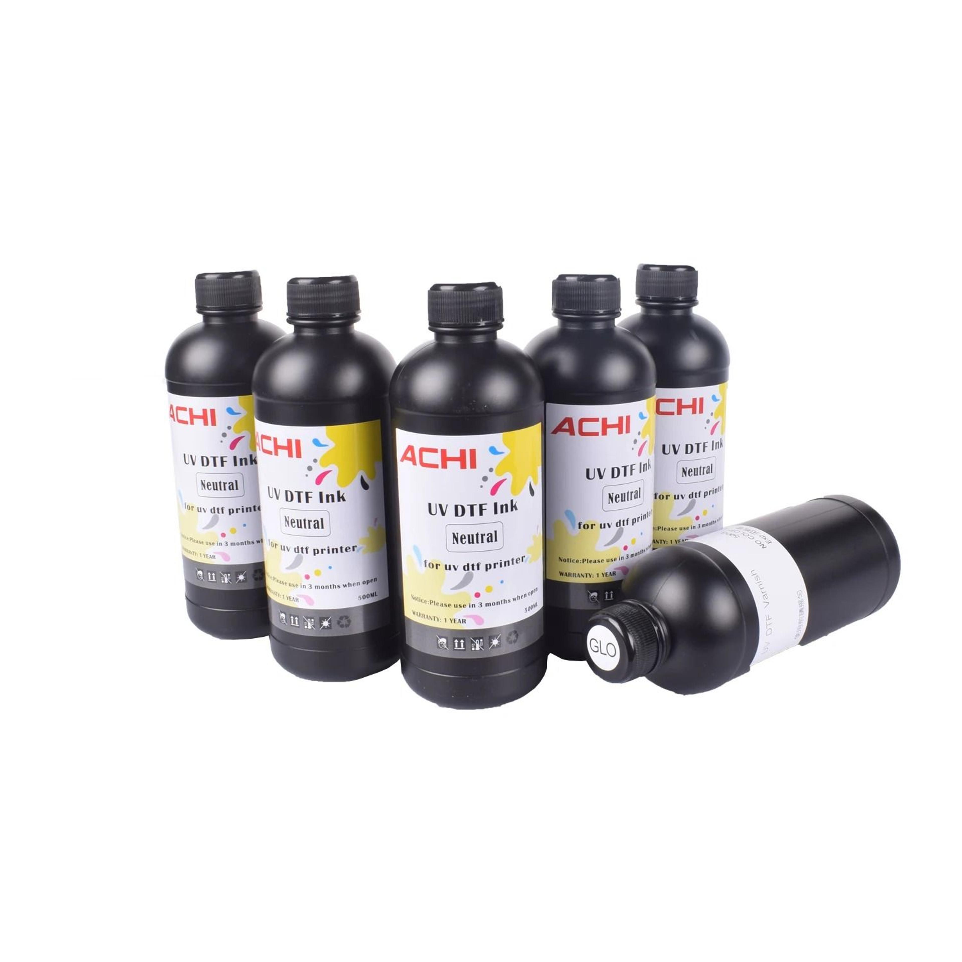 5x500ML Commercial UV DTF Ink  Varnish Set For EPSON R1390 L800 R330 DX4 DX5  XP600 Printheads 1
