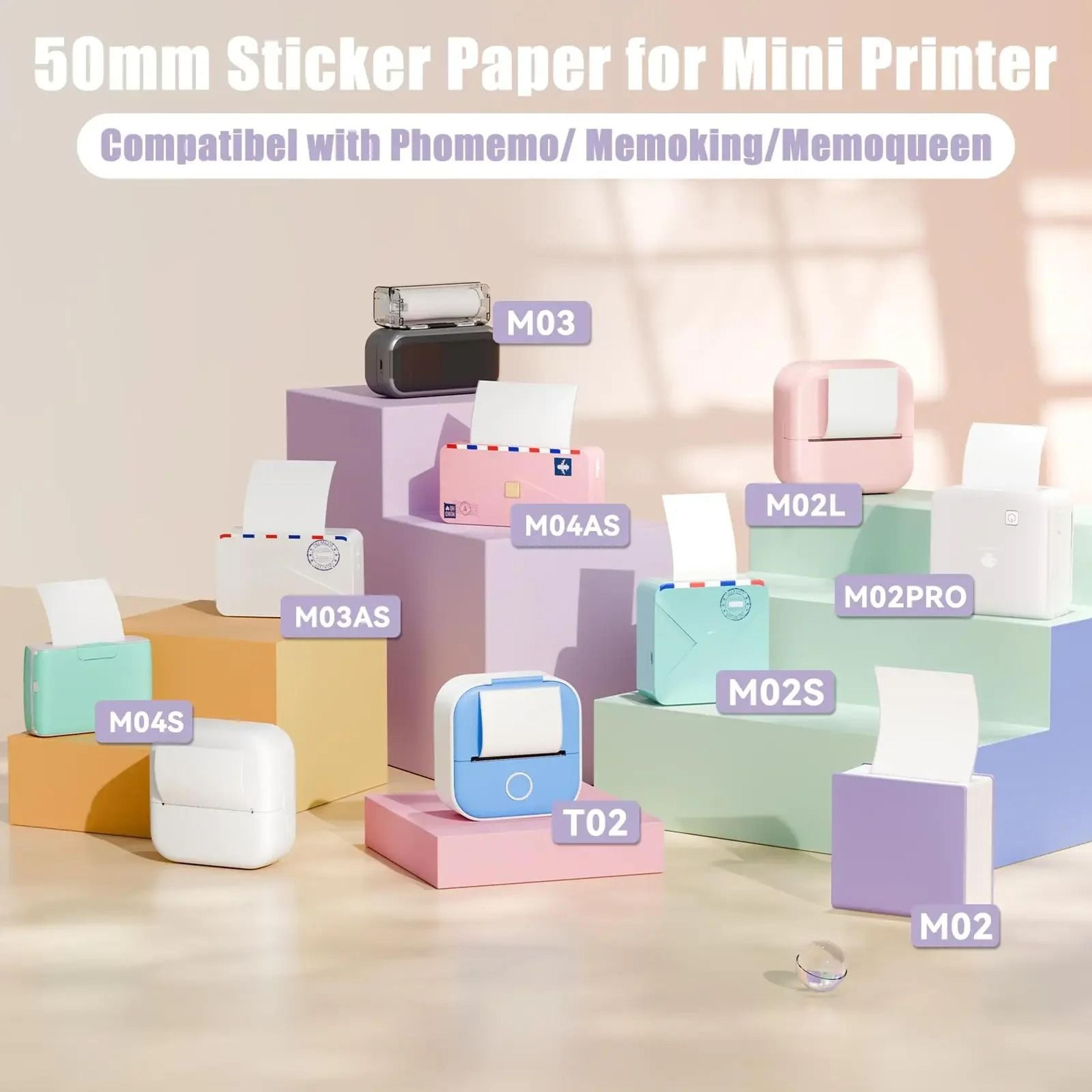 3 Rolls White Thermal Label Sticker Paper 50mm X 35m Waterproof Roll For Phomemo M02 M03AS Photo Pr 2