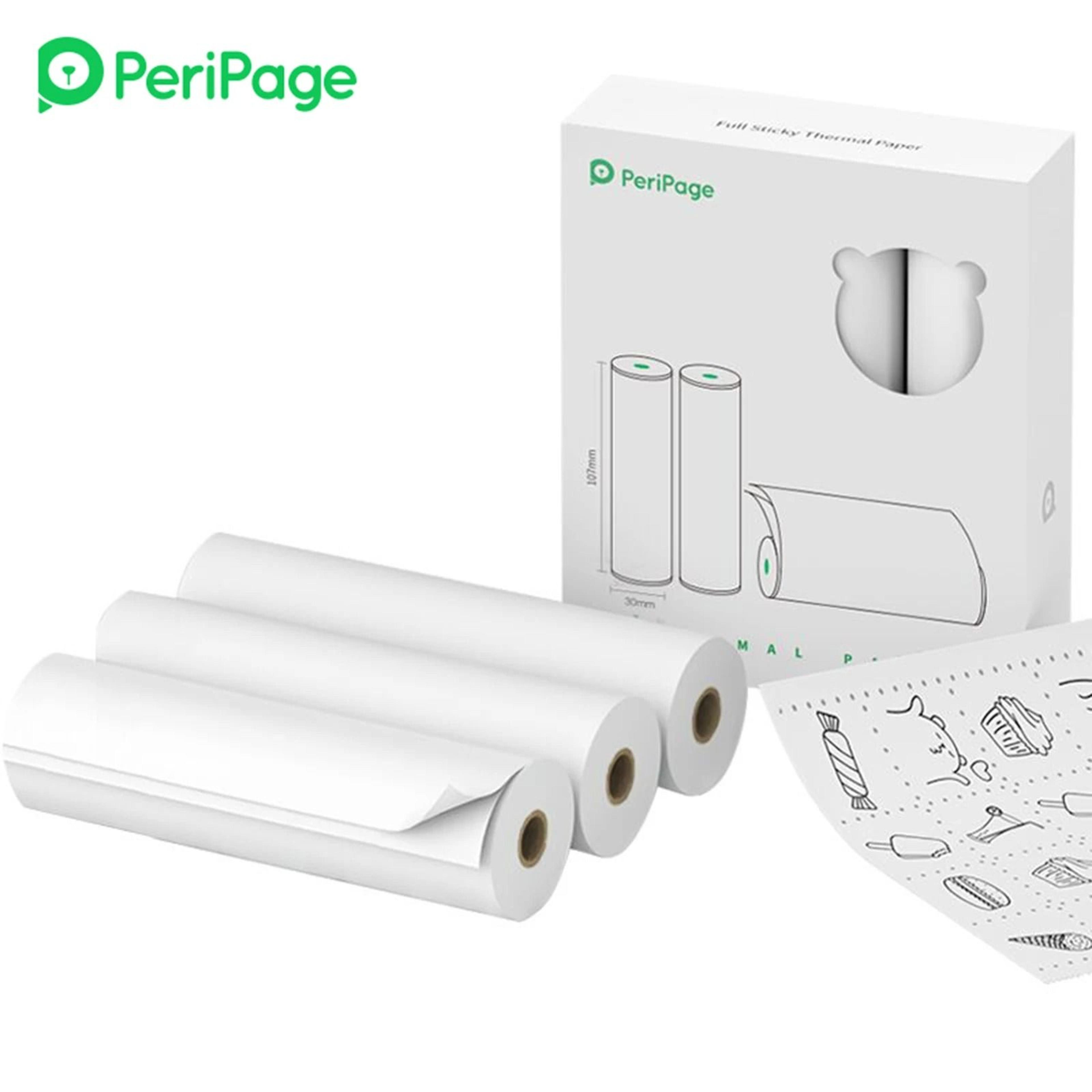 peripage bpa-free thermal paper rolls (107mm, 77mm & 56mm) non-adhesive receipts for peripage printers