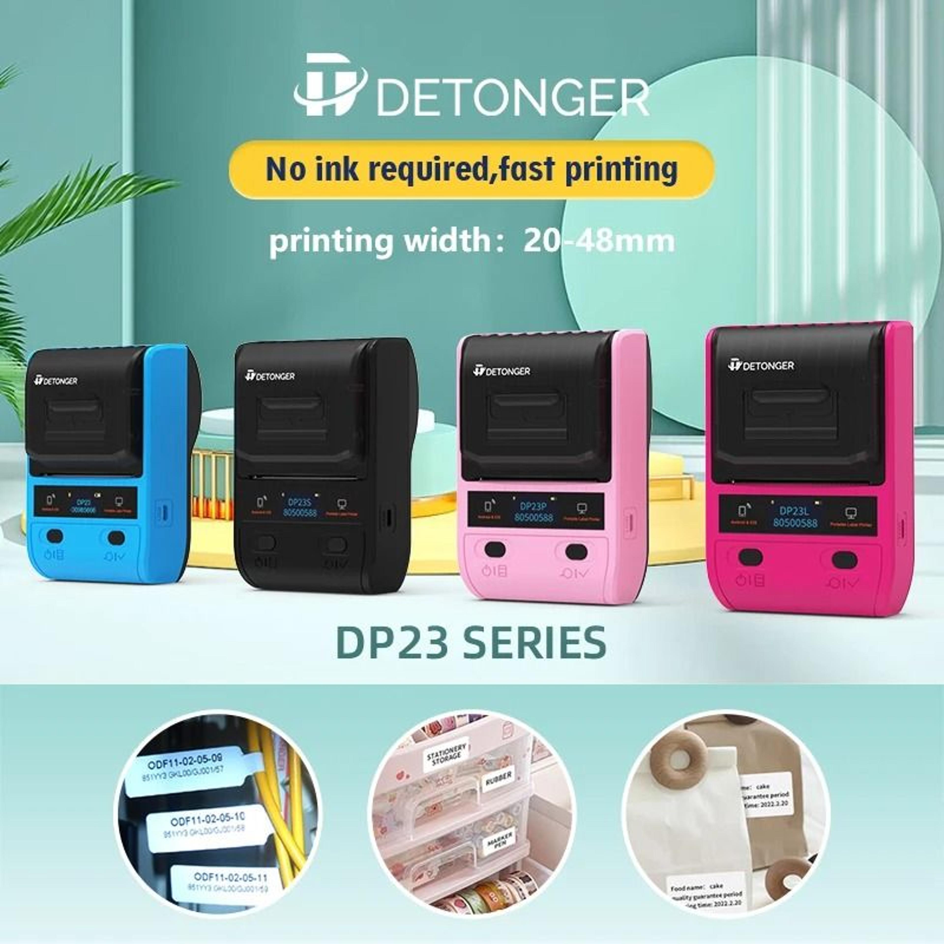 DETONGER DP23S Barcode  QR Code Printer For Clothing Jewelry  Price Tags With Bluetooth 2