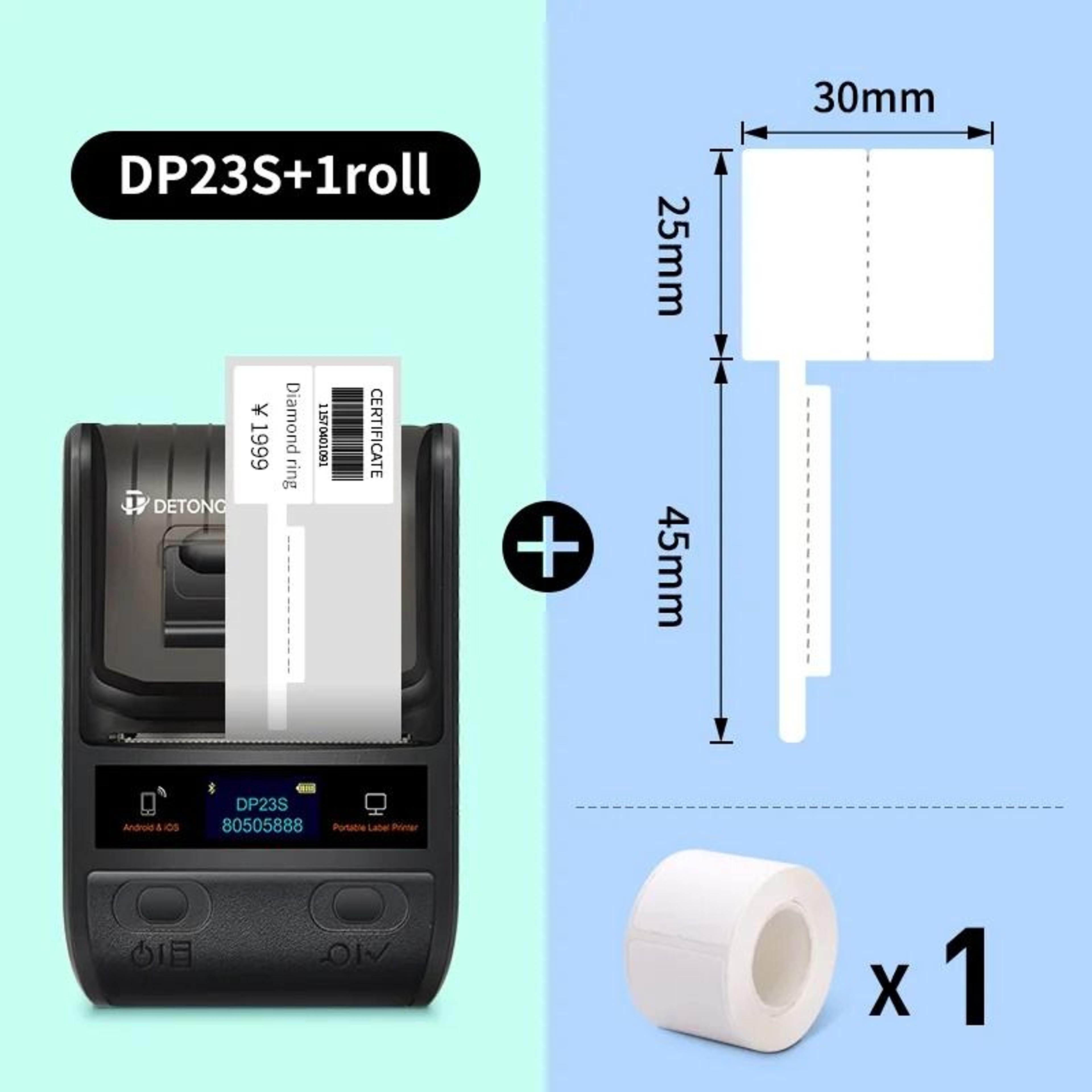 DETONGER DP23S Barcode  QR Code Printer For Clothing Jewelry  Price Tags With Bluetooth 6