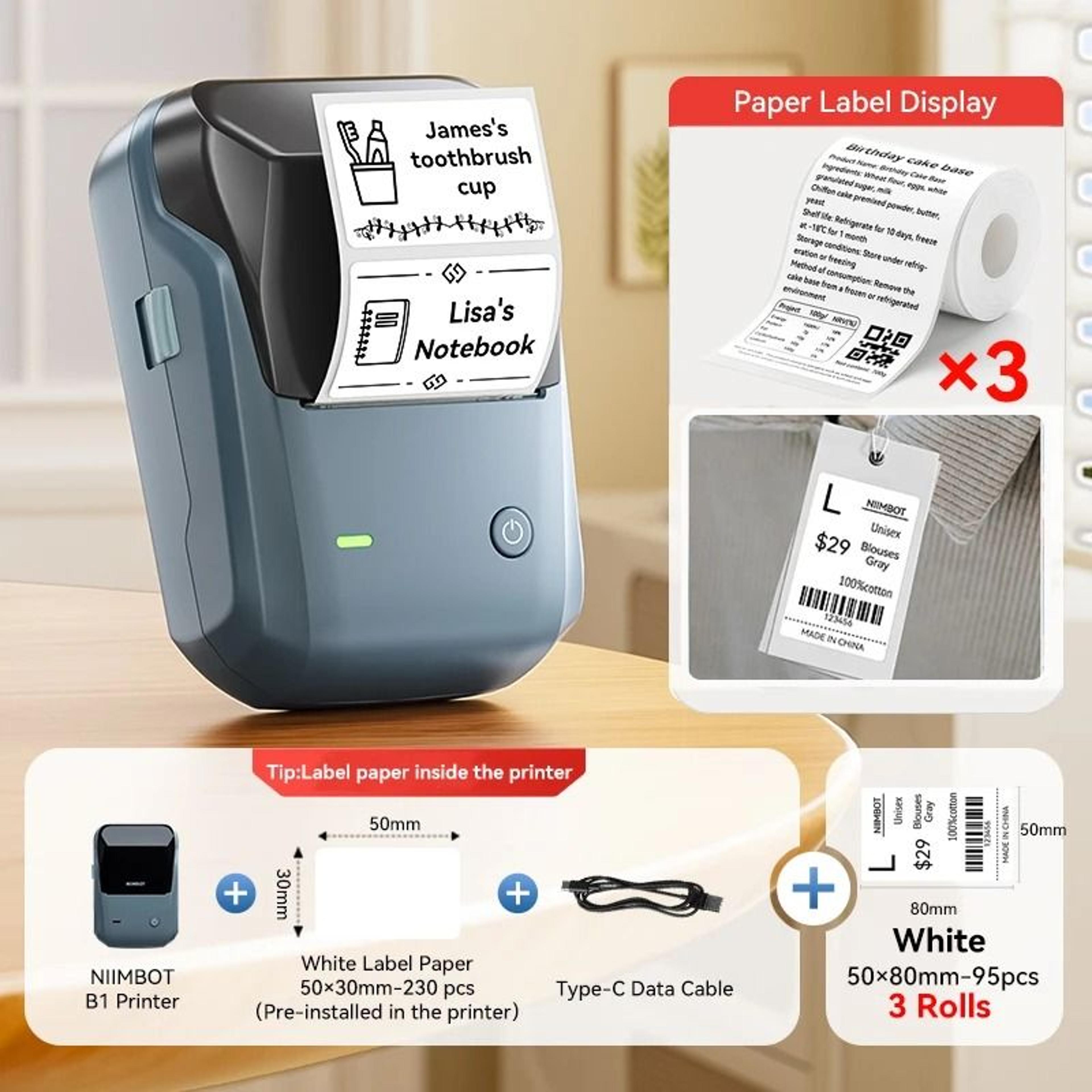 NIIMBOT B1 Wireless Thermal Label Printer 2050mm Inkless Price  Barcode Tag Machine For Small Busin 15