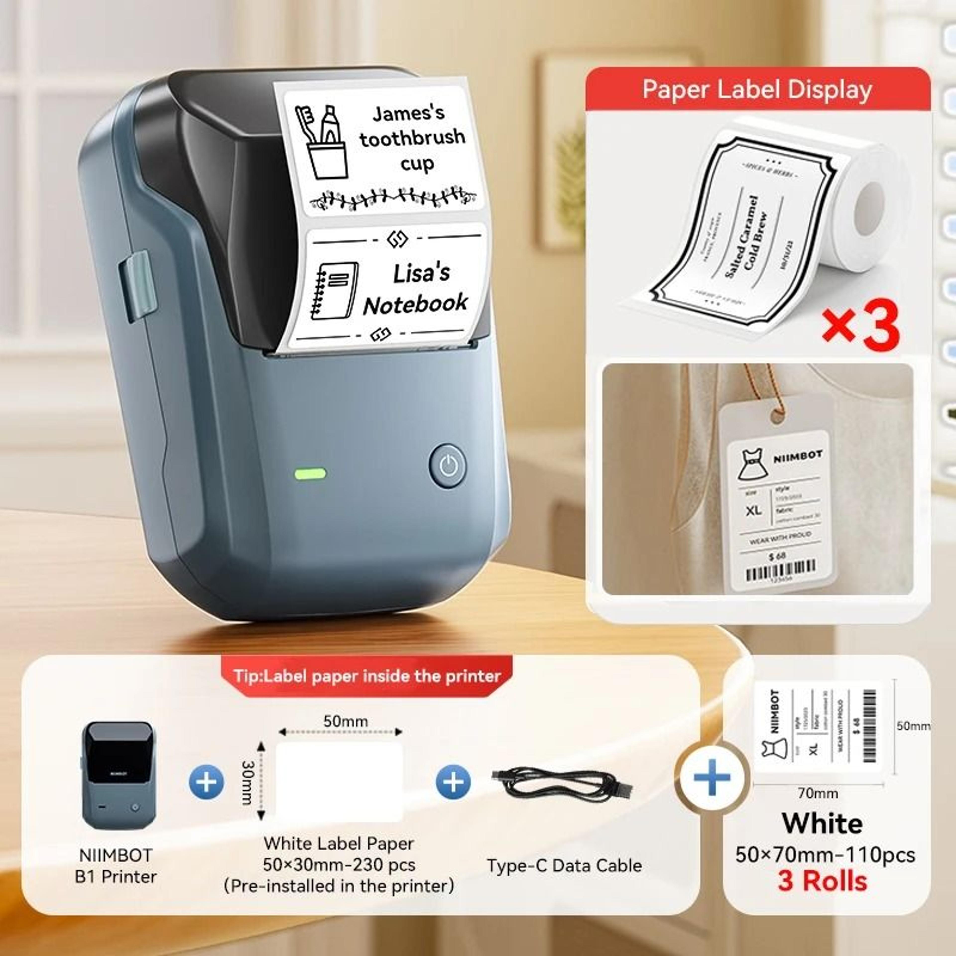 NIIMBOT B1 Wireless Thermal Label Printer 2050mm Inkless Price  Barcode Tag Machine For Small Busin 14