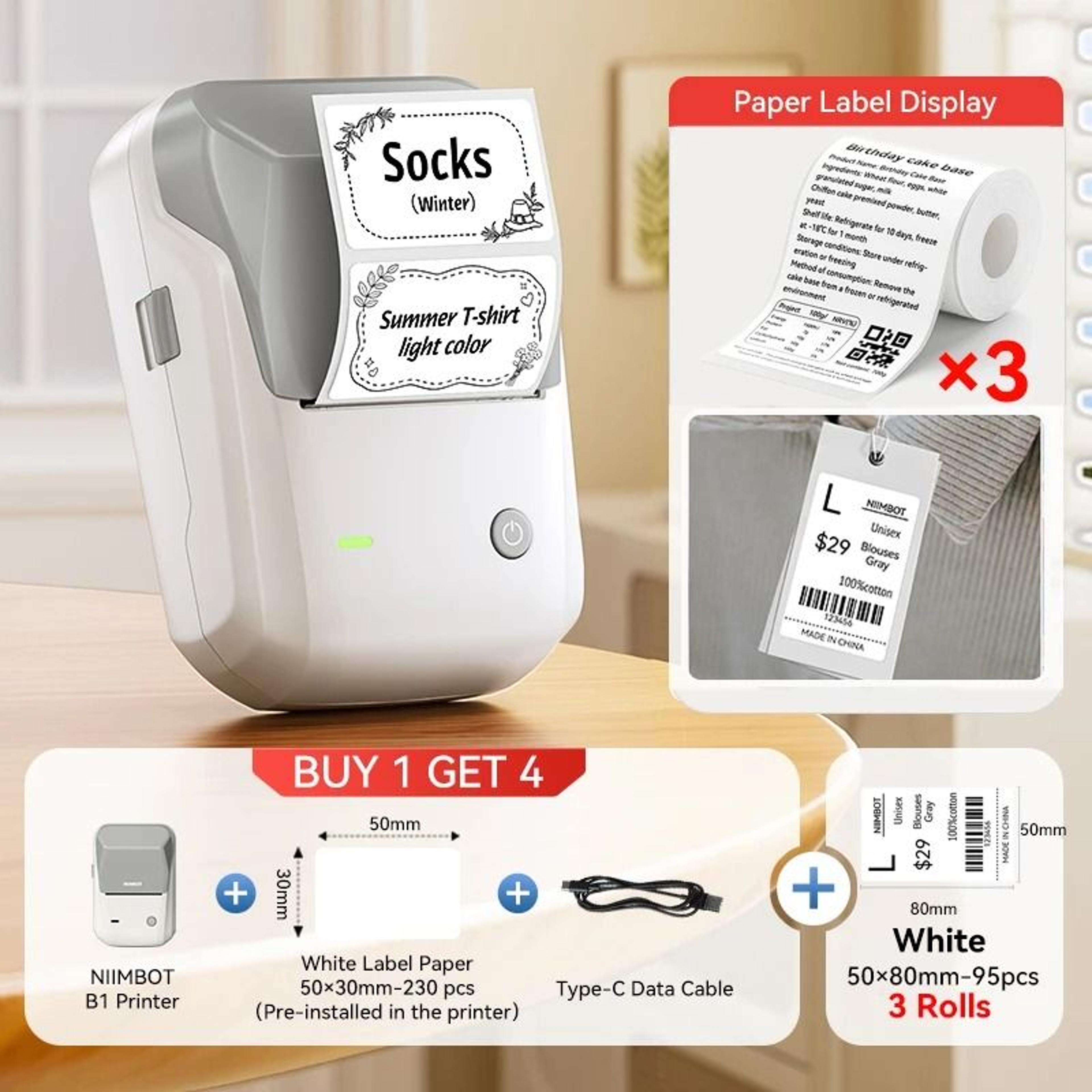 NIIMBOT B1 Wireless Thermal Label Printer 2050mm Inkless Price  Barcode Tag Machine For Small Busin 29