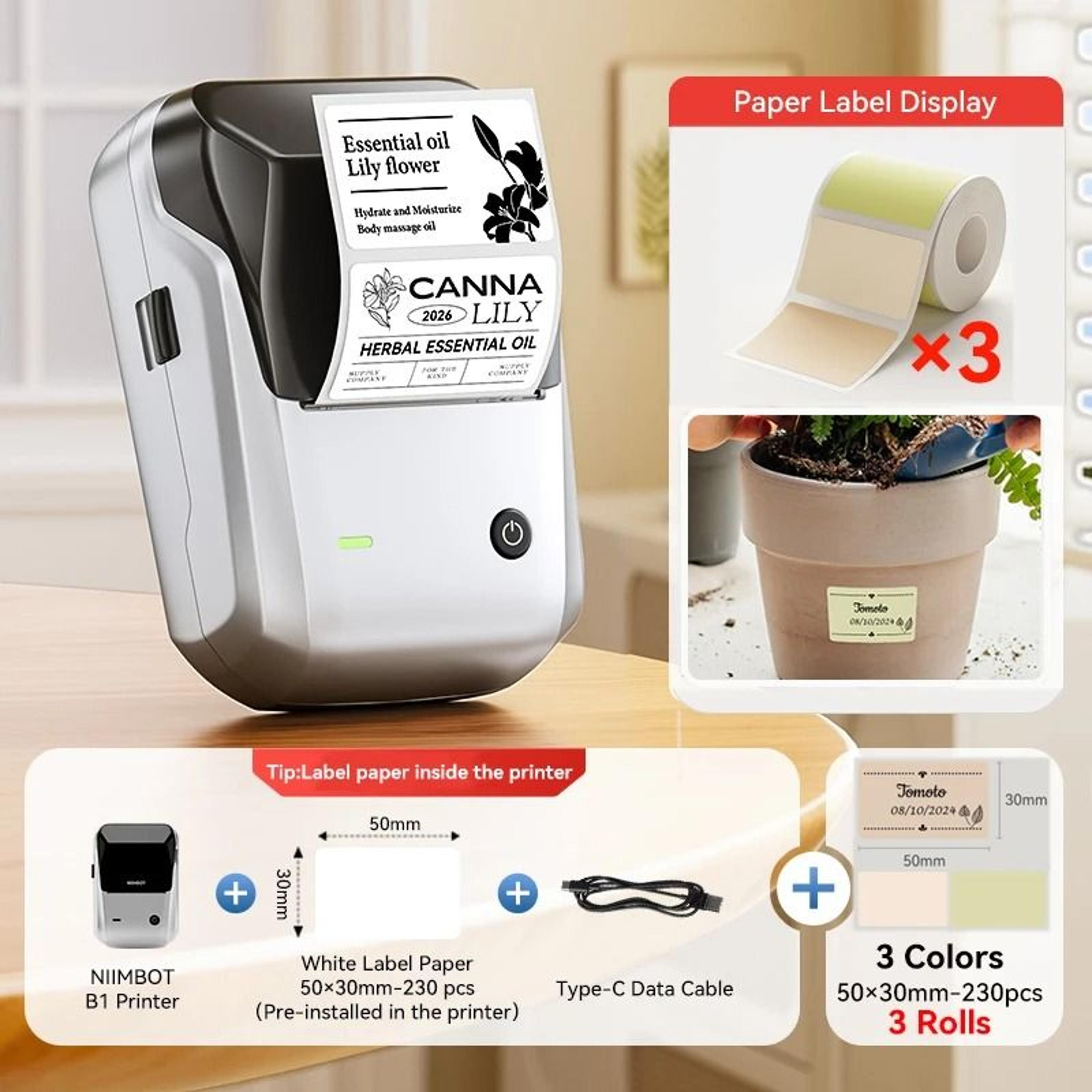 Portable NIIMBOT B1 Wireless Label Maker Thermal Sticker Printer 2050mm For Office Home  Small Busi 17