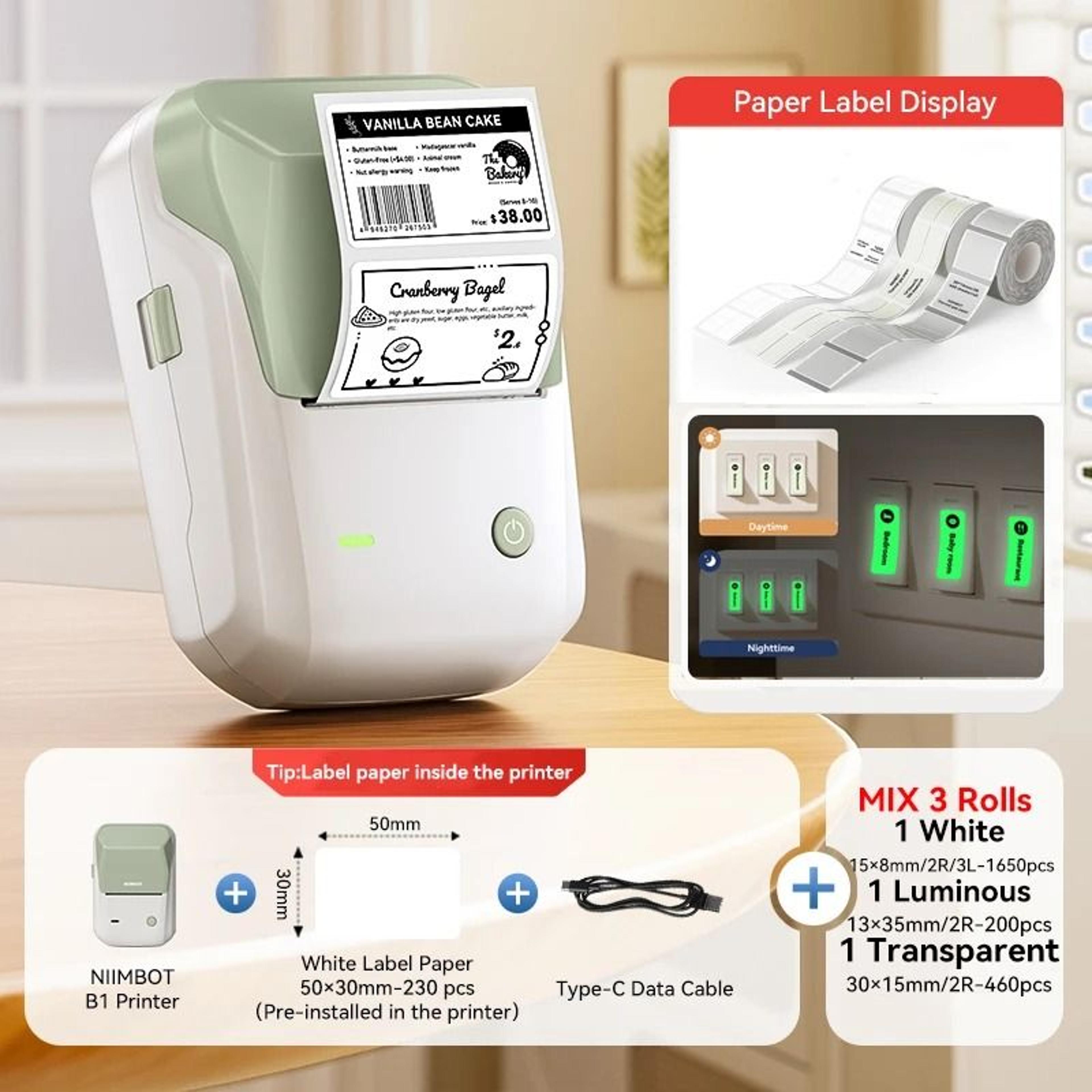 Portable NIIMBOT B1 Wireless Label Maker Thermal Sticker Printer 2050mm For Office Home  Small Busi 20