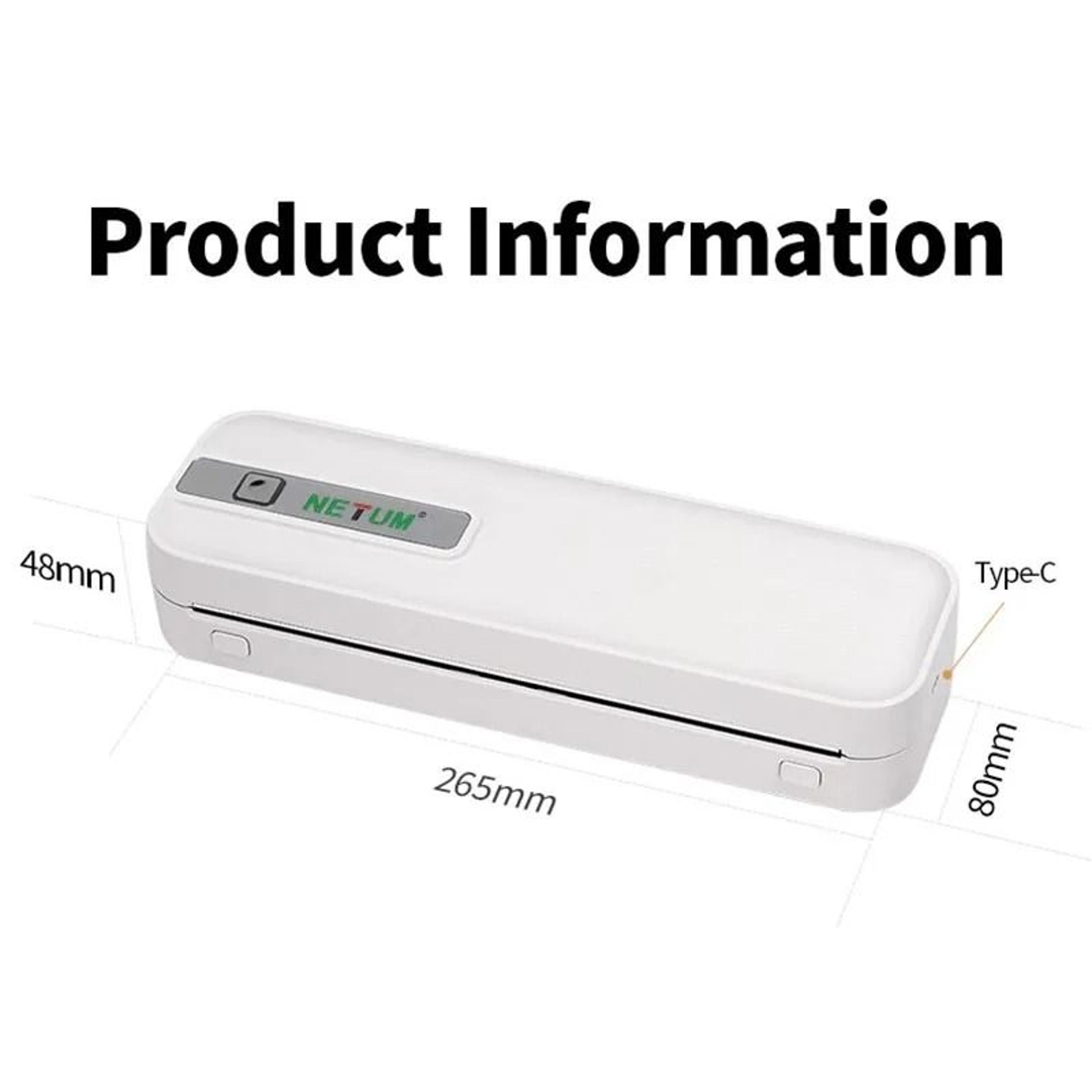 Portable A4 Thermal Printer Wireless Bluetooth Mobile Office Document  Photo Printer For Travel  Ho 1