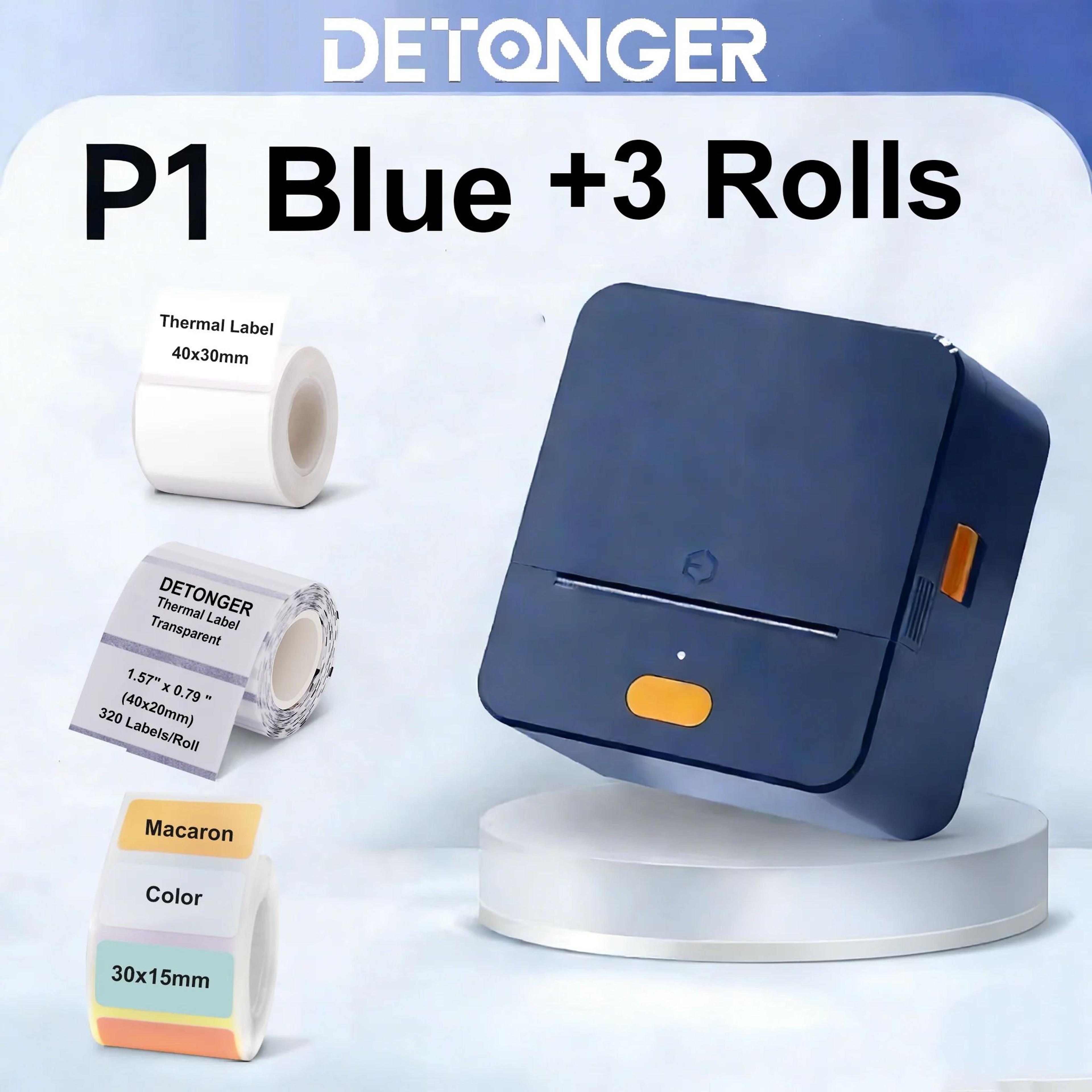 DETONGER P1 Mini Portable Thermal Label Printer Wireless Inkless Pocket Sticker Maker 8
